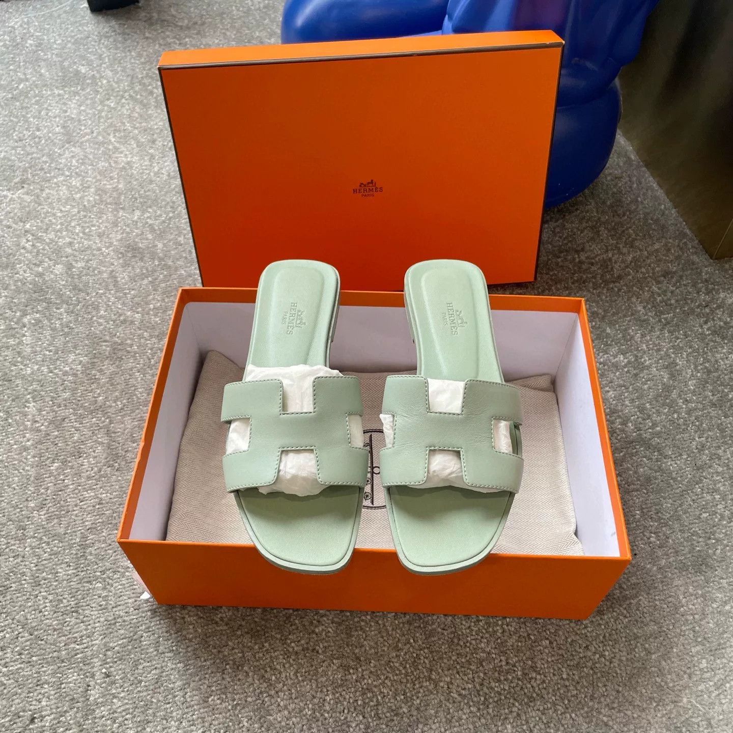 Hermes Hermès Green H Slippers Size US 6 / IT 36 - 2 Thumbnail