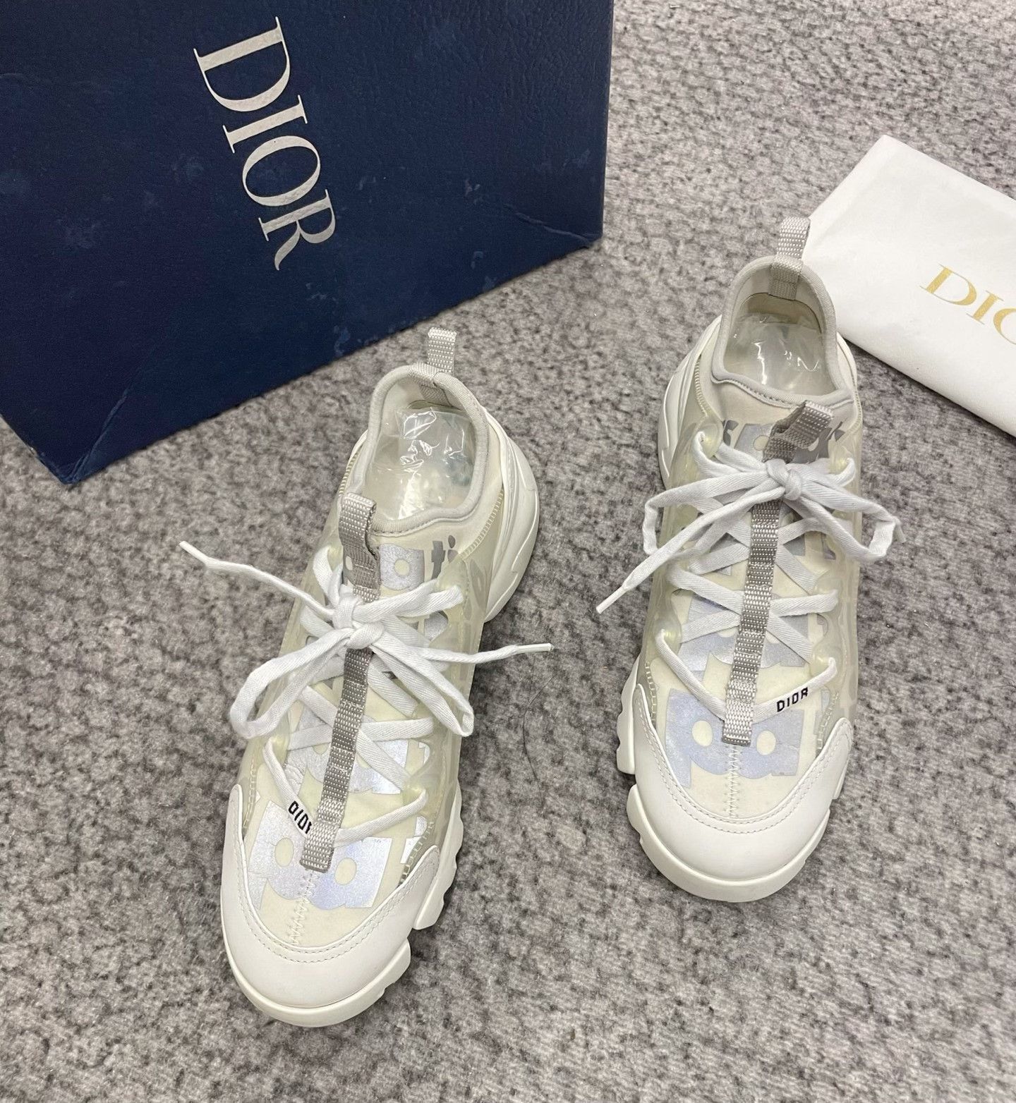 Dior Dior White Gray Women's Sneakers Size US 6 / IT 36 - 2 Thumbnail