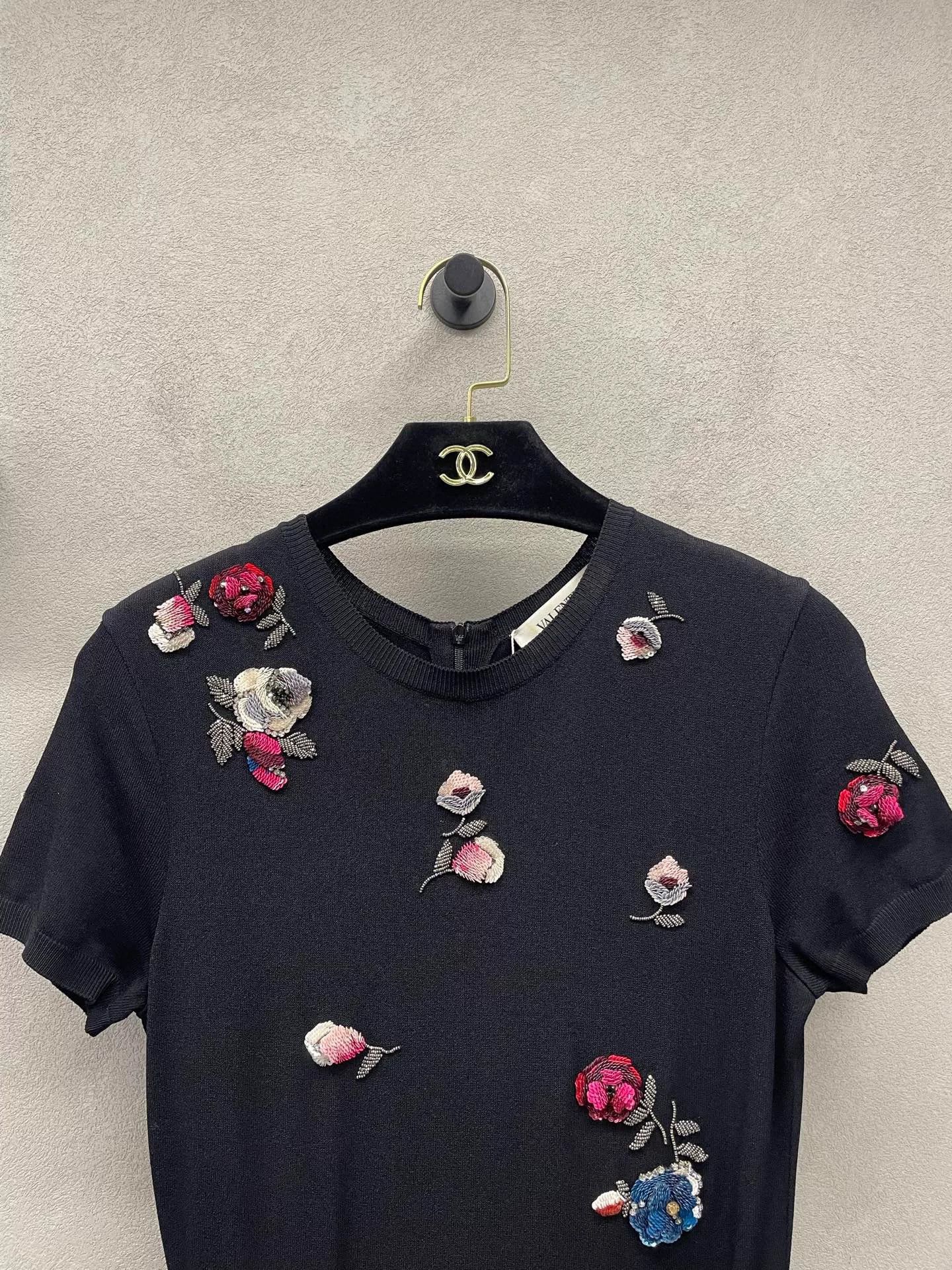 Valentino Valentino Black Embroidered Dress Size S / US 4 / IT 40 - 4 Thumbnail