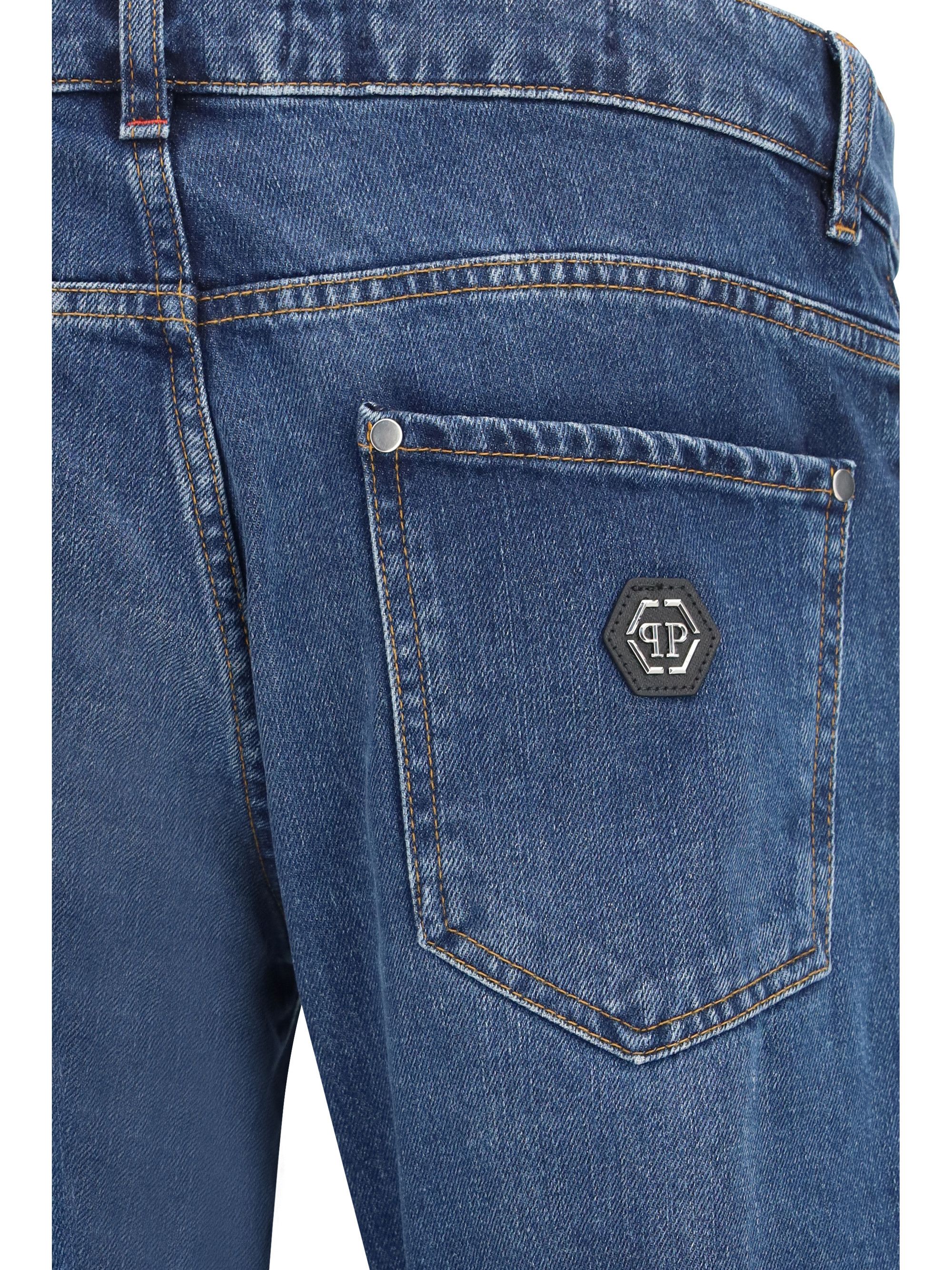 Philipp Plein Basic Straight Cut Jeans with straight leg logo appliqué Size US 30 / EU 46 - 3 Thumbnail