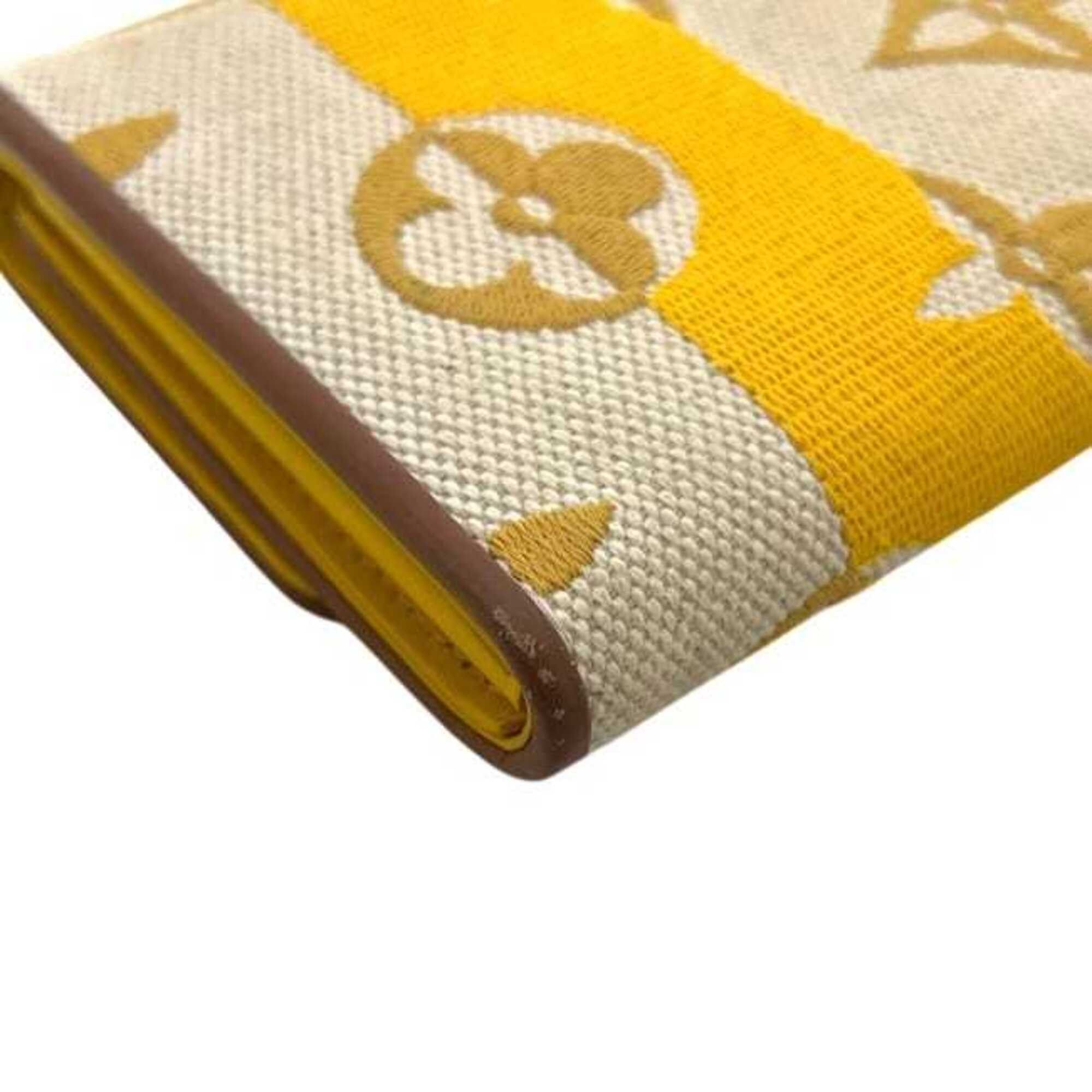 Louis Vuitton Louis Vuitton Bi-fold Long Wallet Portefeuille Capucines f-25312 Yellow Brown Jaune Stripe M80416 Jacquard Canvas Leather IC Tag Compatible LOUIS VUITTON LV Monogram Size ONE SIZE - 8 Thumbnail