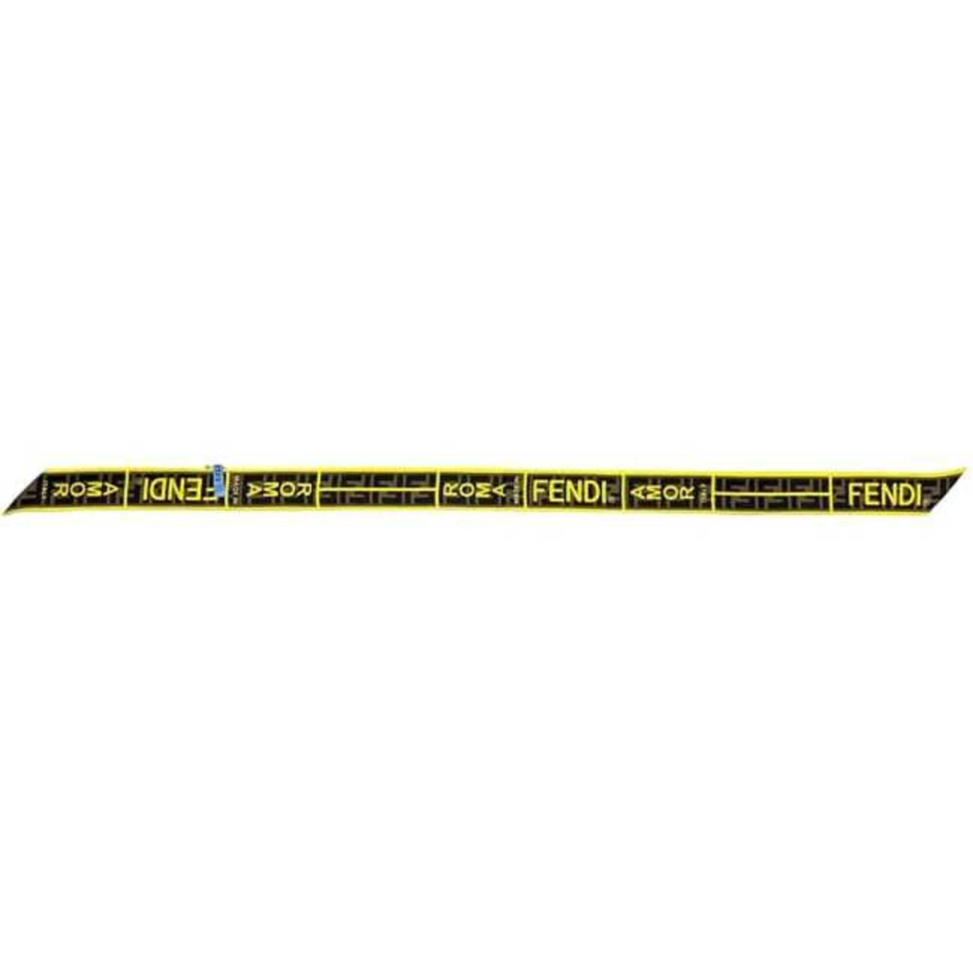 Fendi Fendi Ribbon Scarf Muffler, Rappie, Yellow, Khaki, Green, Zucca, FXT269 A7 TU 62141000, 100% Silk, FENDI Size ONE SIZE - 4 Thumbnail