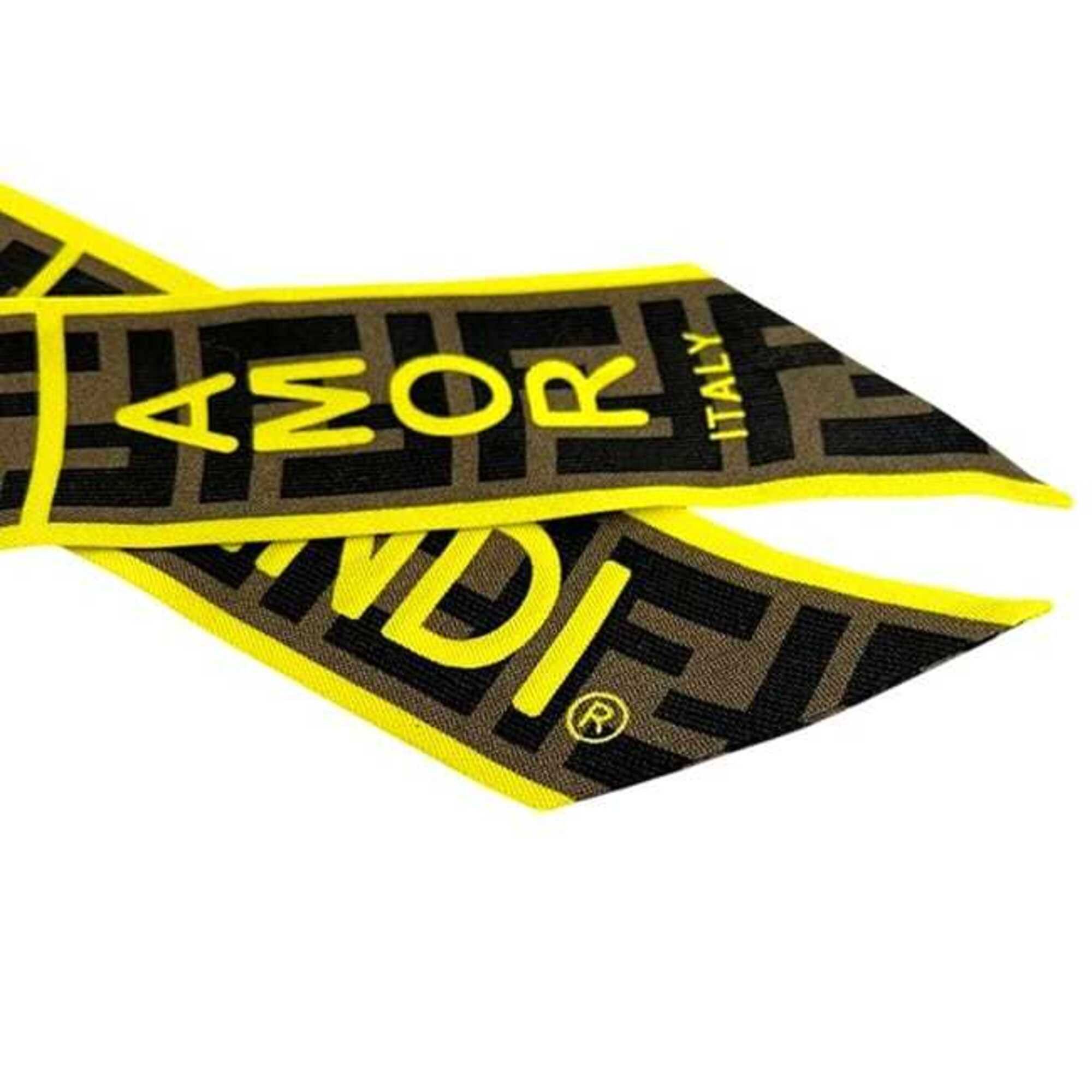 Fendi Fendi Ribbon Scarf Muffler, Rappie, Yellow, Khaki, Green, Zucca, FXT269 A7 TU 62141000, 100% Silk, FENDI Size ONE SIZE - 6 Thumbnail