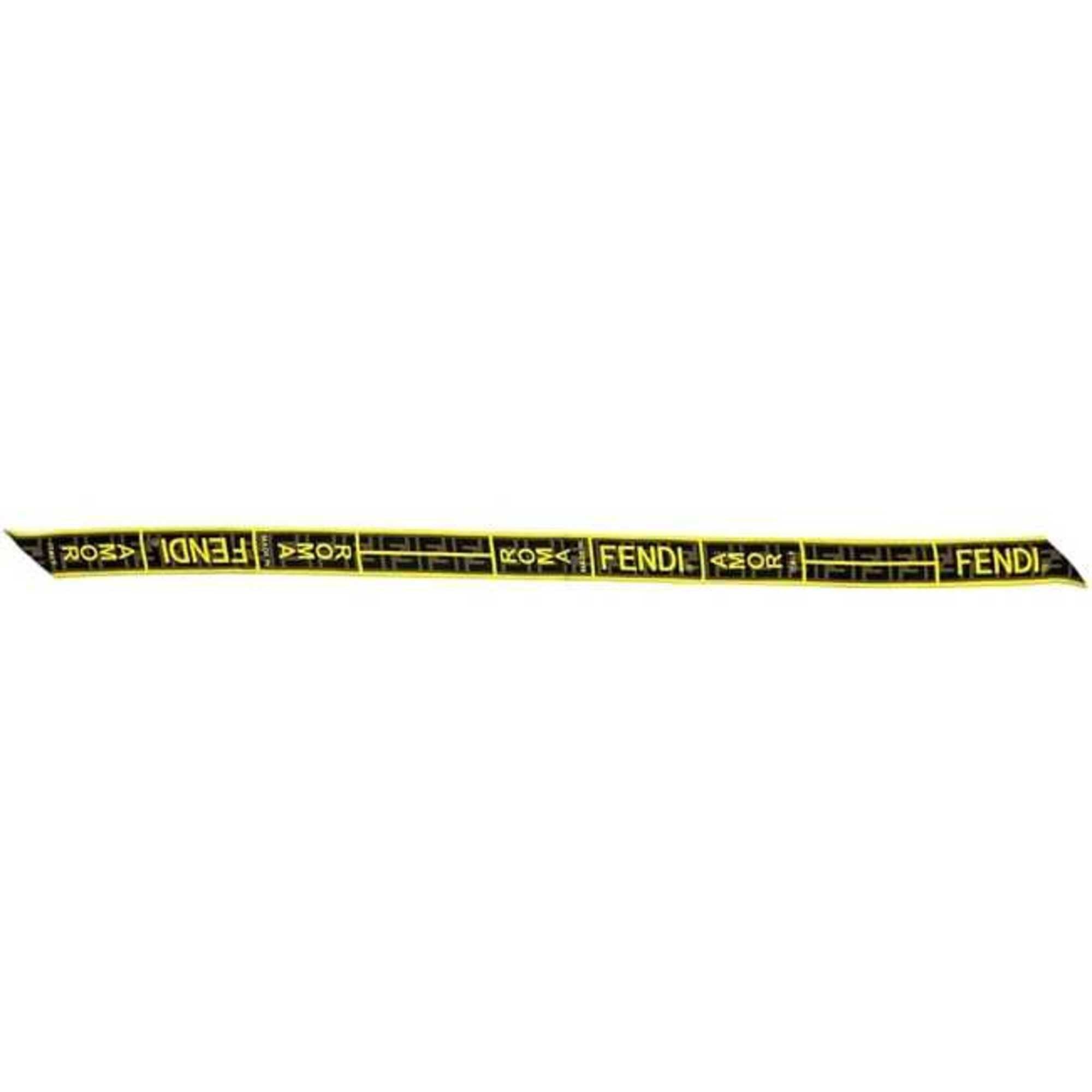 Fendi Fendi Ribbon Scarf Muffler, Rappie, Yellow, Khaki, Green, Zucca, FXT269 A7 TU 62141000, 100% Silk, FENDI Size ONE SIZE - 3 Thumbnail