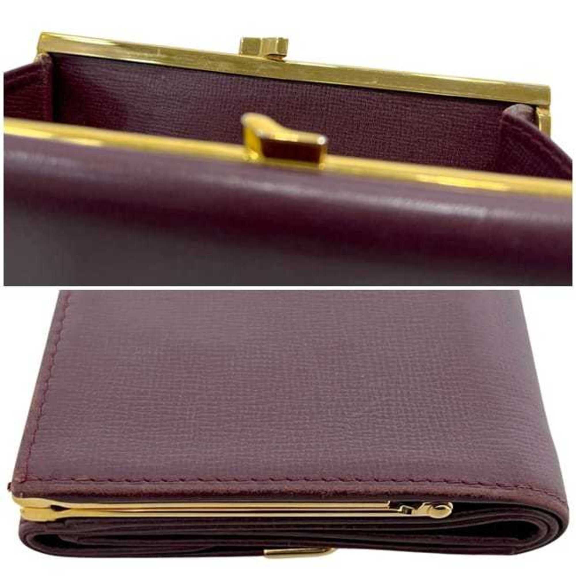 Cartier Cartier Tri-fold Wallet ec-25266 Bordeaux Must Clasp Leather Compact Folding Wine Red Women's Men's Size ONE SIZE - 5 Thumbnail