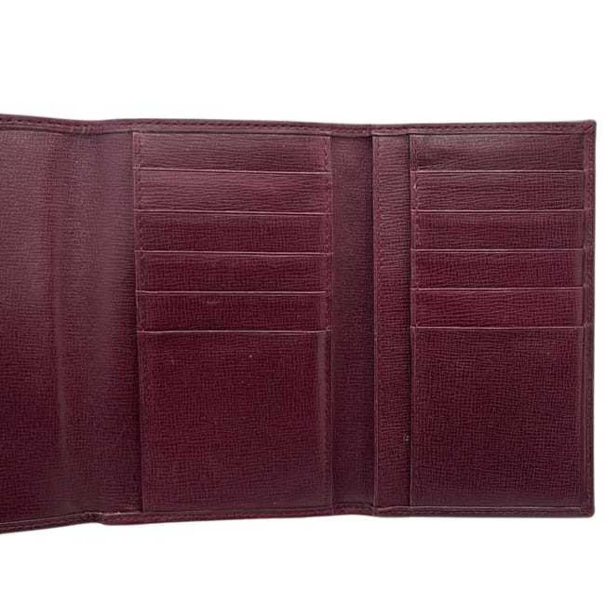 Cartier Cartier Tri-fold Wallet ec-25266 Bordeaux Must Clasp Leather Compact Folding Wine Red Women's Men's Size ONE SIZE - 6 Thumbnail