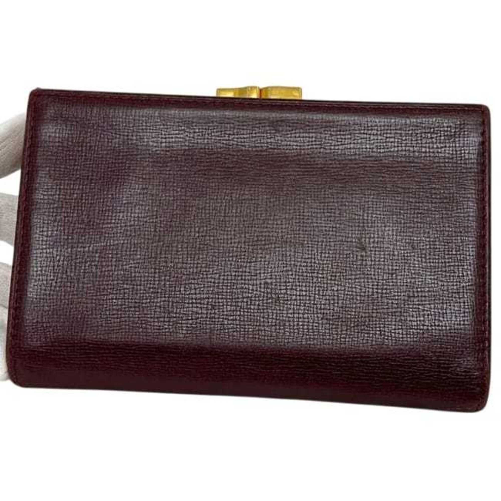 Cartier Cartier Tri-fold Wallet ec-25266 Bordeaux Must Clasp Leather Compact Folding Wine Red Women's Men's Size ONE SIZE - 11 Thumbnail