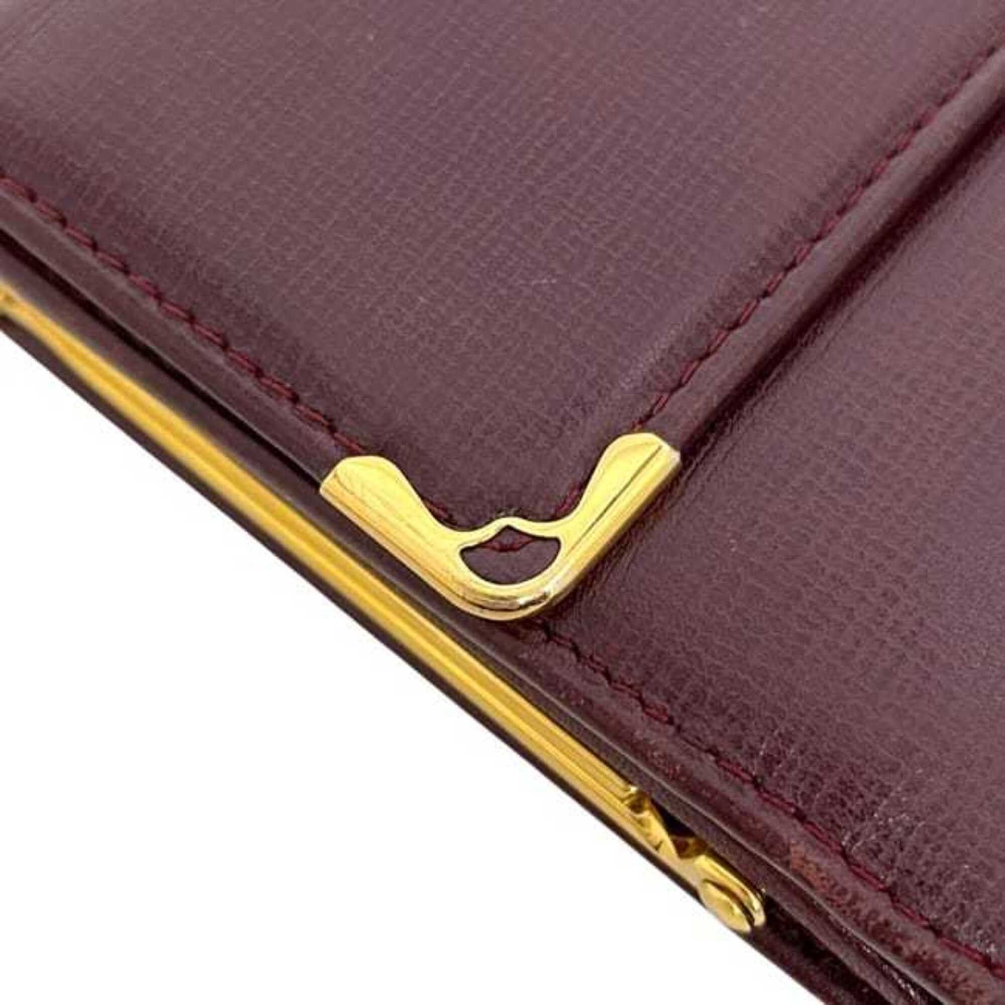 Cartier Cartier Tri-fold Wallet ec-25266 Bordeaux Must Clasp Leather Compact Folding Wine Red Women's Men's Size ONE SIZE - 9 Thumbnail