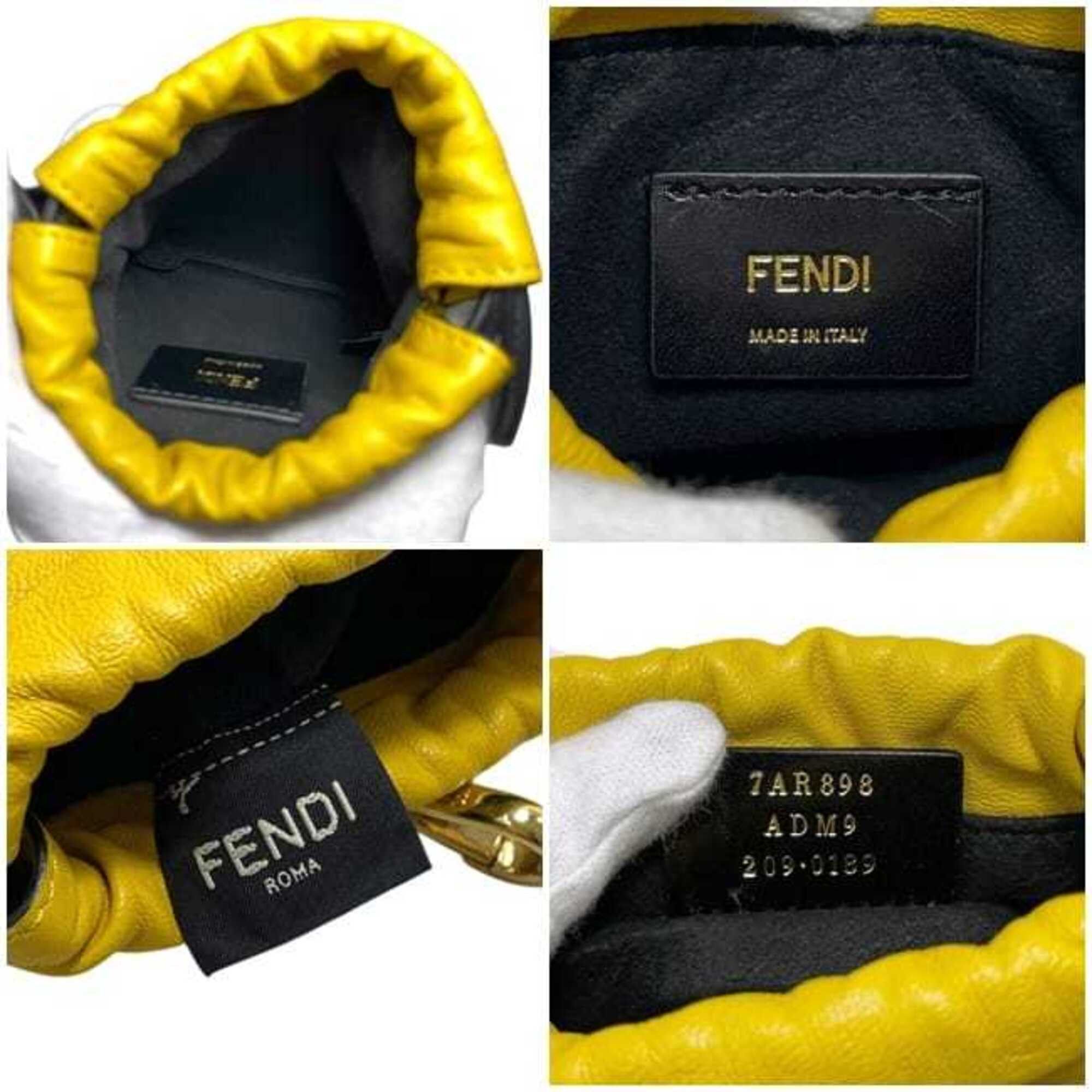 Fendi Fendi Shoulder Bag Wearable ec-25314 Yellow 7AR898 Leather ADM9 209 0189 FENDI Crossbody Smartphone Sacoche Pouch Mini Women's Size ONE SIZE - 4 Thumbnail