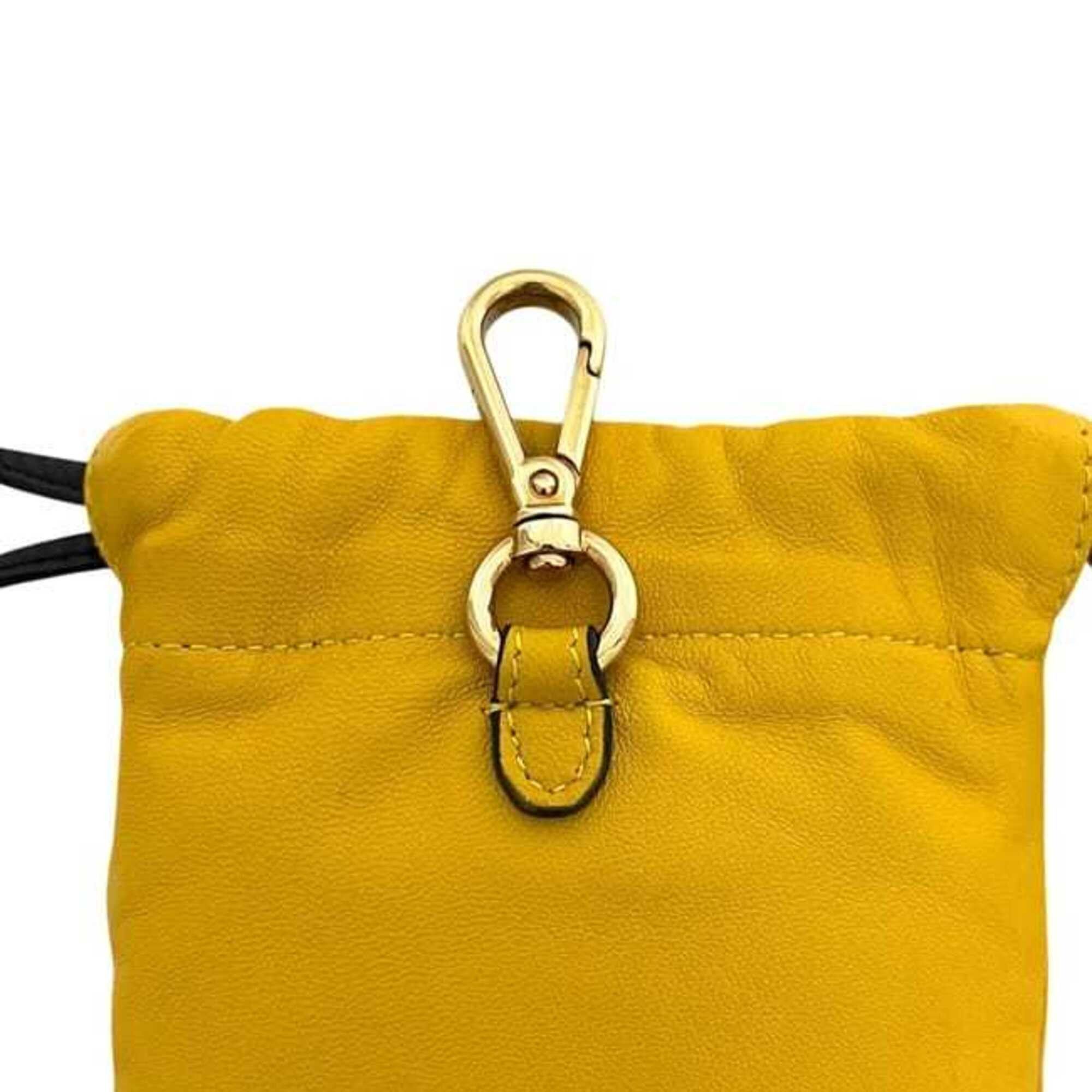 Fendi Fendi Shoulder Bag Wearable ec-25314 Yellow 7AR898 Leather ADM9 209 0189 FENDI Crossbody Smartphone Sacoche Pouch Mini Women's Size ONE SIZE - 6 Thumbnail