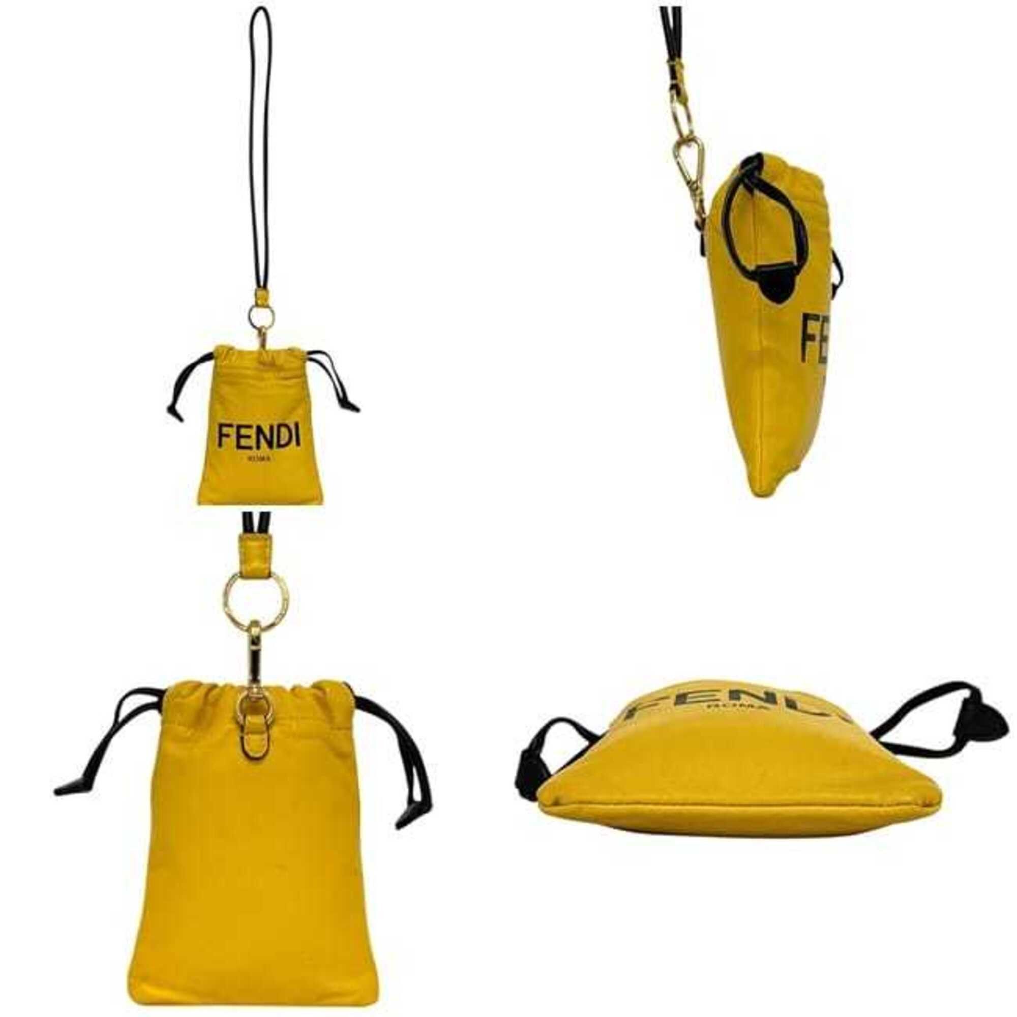 Fendi Fendi Shoulder Bag Wearable ec-25314 Yellow 7AR898 Leather ADM9 209 0189 FENDI Crossbody Smartphone Sacoche Pouch Mini Women's Size ONE SIZE - 3 Thumbnail
