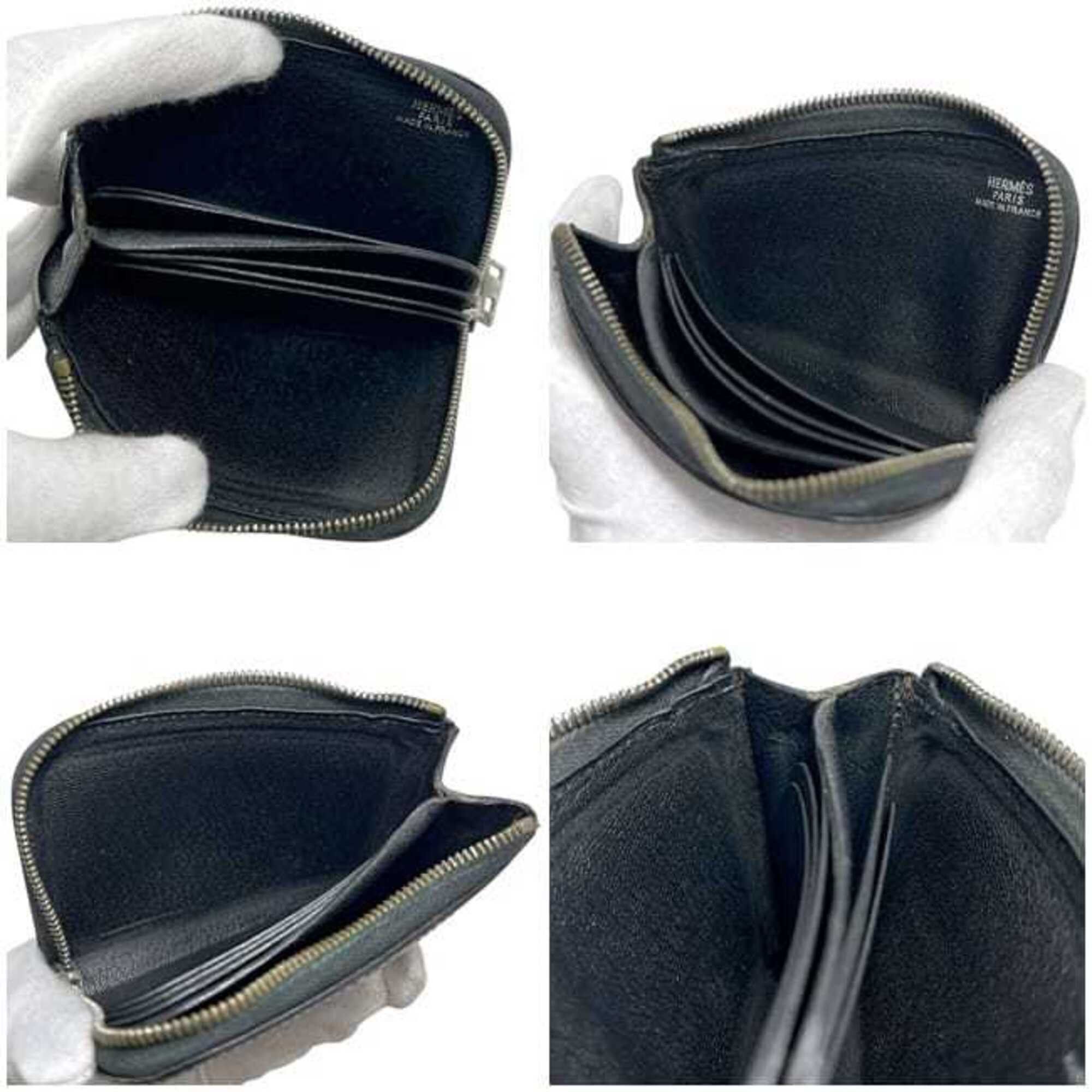 Hermes Hermes Coin Case Remix ec-25317 Black Purse Leather Box Calf HERMES L-shaped Mini Wallet Compact Men's Women's Size ONE SIZE - 5 Thumbnail