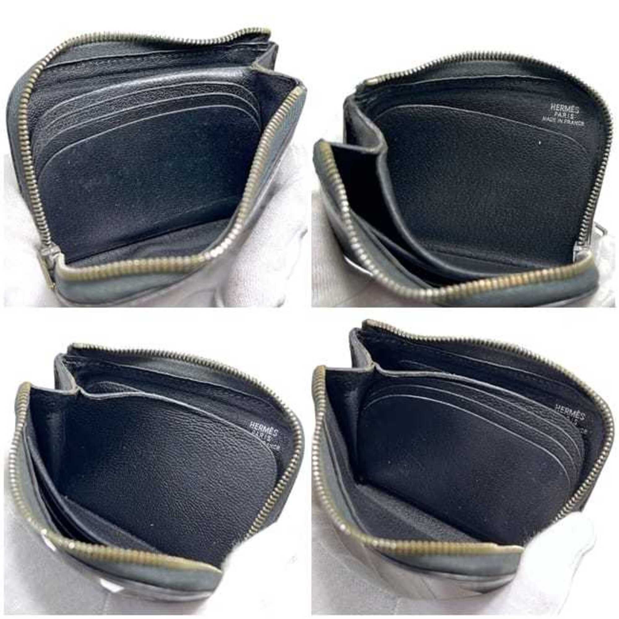 Hermes Hermes Coin Case Remix ec-25317 Black Purse Leather Box Calf HERMES L-shaped Mini Wallet Compact Men's Women's Size ONE SIZE - 6 Thumbnail