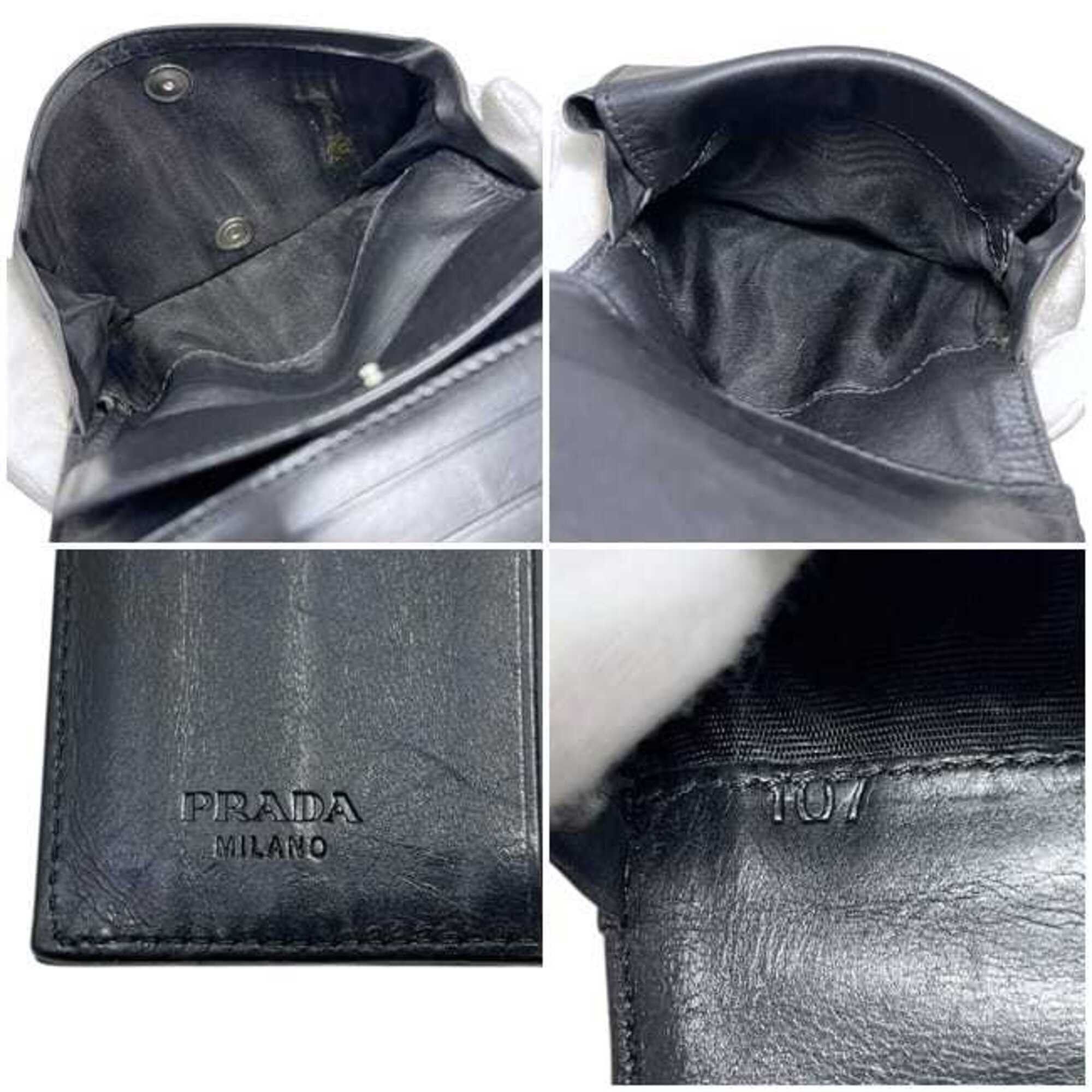 Prada Prada Tri-fold Wallet ec-25261 Black NERO Compact Patent Leather PRADA Enamel Folding Women's Men's Mark Size ONE SIZE - 4 Thumbnail