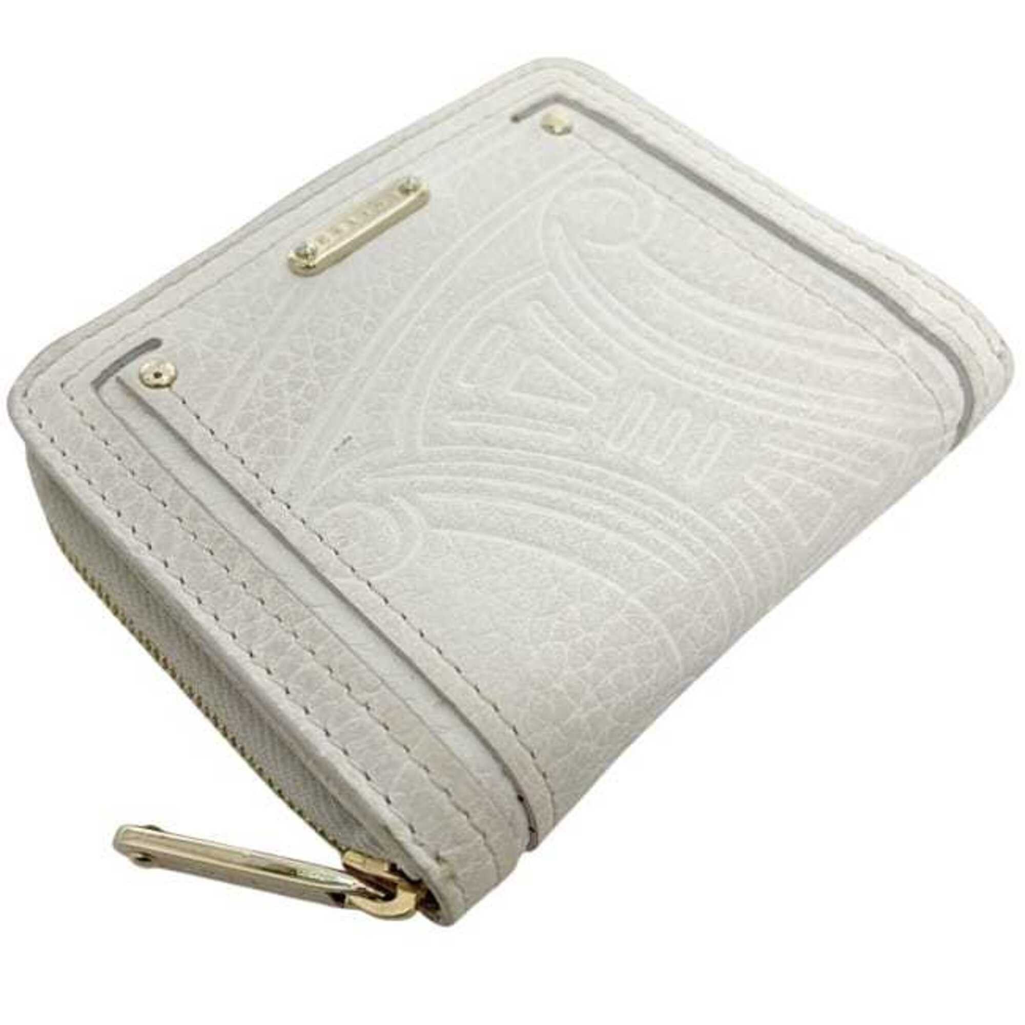 Celine Celine bi-fold wallet ec-25309 White Triomphe Leather CELINE Embossed Mini Compact Women's Men's Wallet Mark Size ONE SIZE - 9 Thumbnail