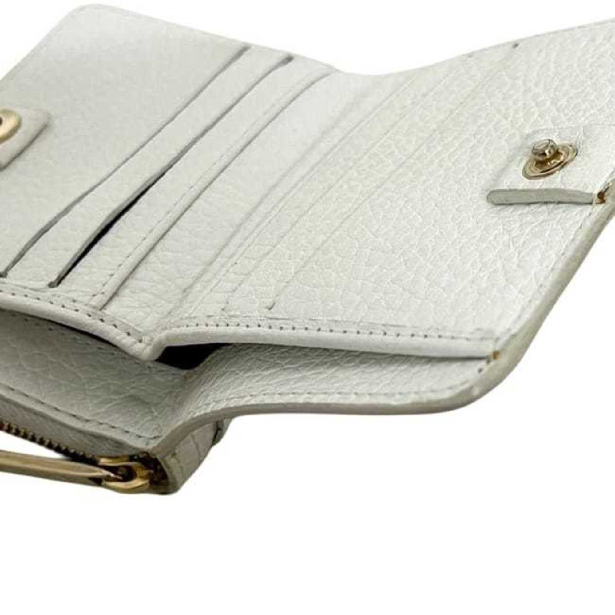 Celine Celine bi-fold wallet ec-25309 White Triomphe Leather CELINE Embossed Mini Compact Women's Men's Wallet Mark Size ONE SIZE - 6 Thumbnail
