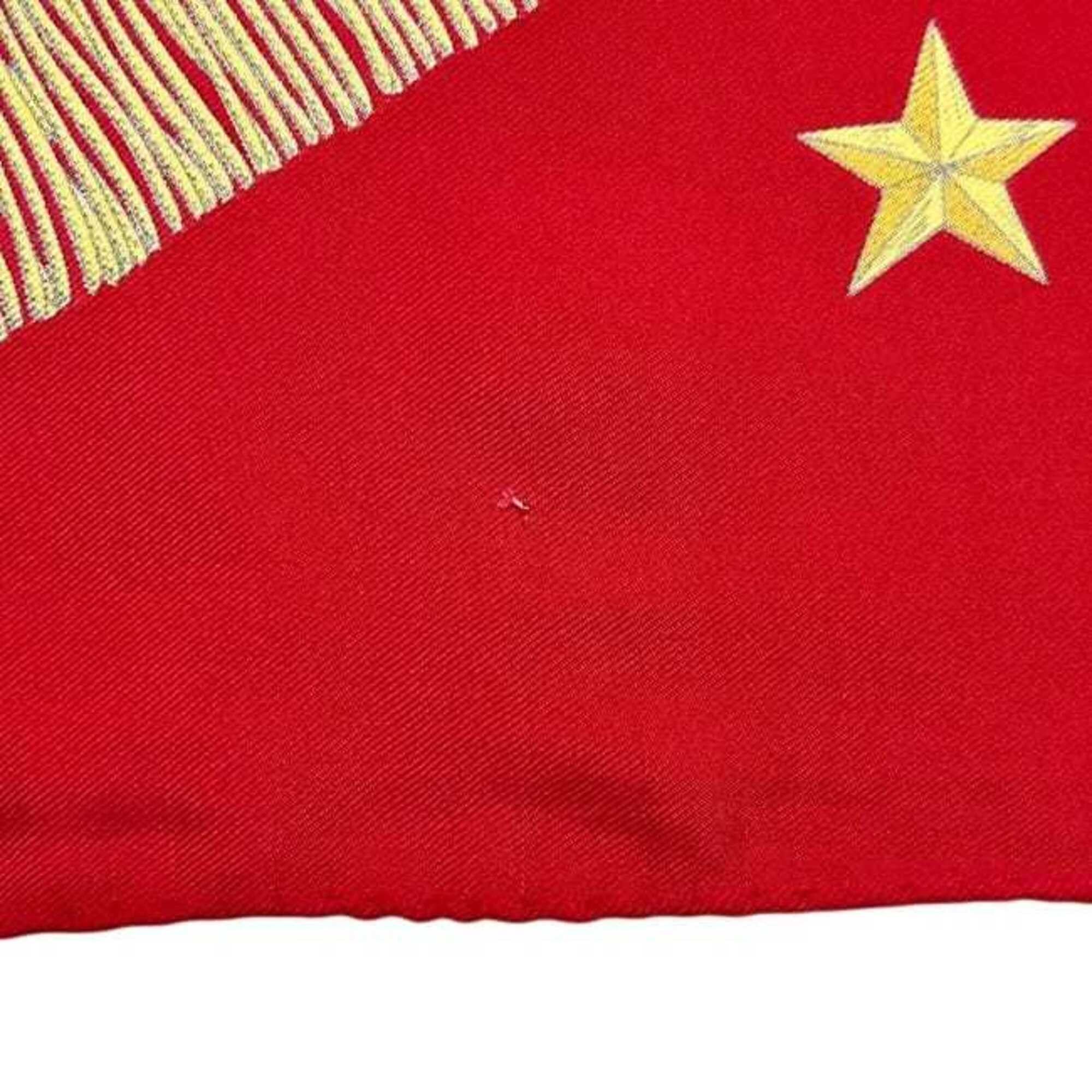 Hermes Hermes Scarf/Muffler, Carre 90, ec-25292, Red, White, Gold, Poste et Cavalerie, 100% Silk, Large Size, Saber-shaped Pouch, SOIE, Men's/Women's Size ONE SIZE - 11 Thumbnail