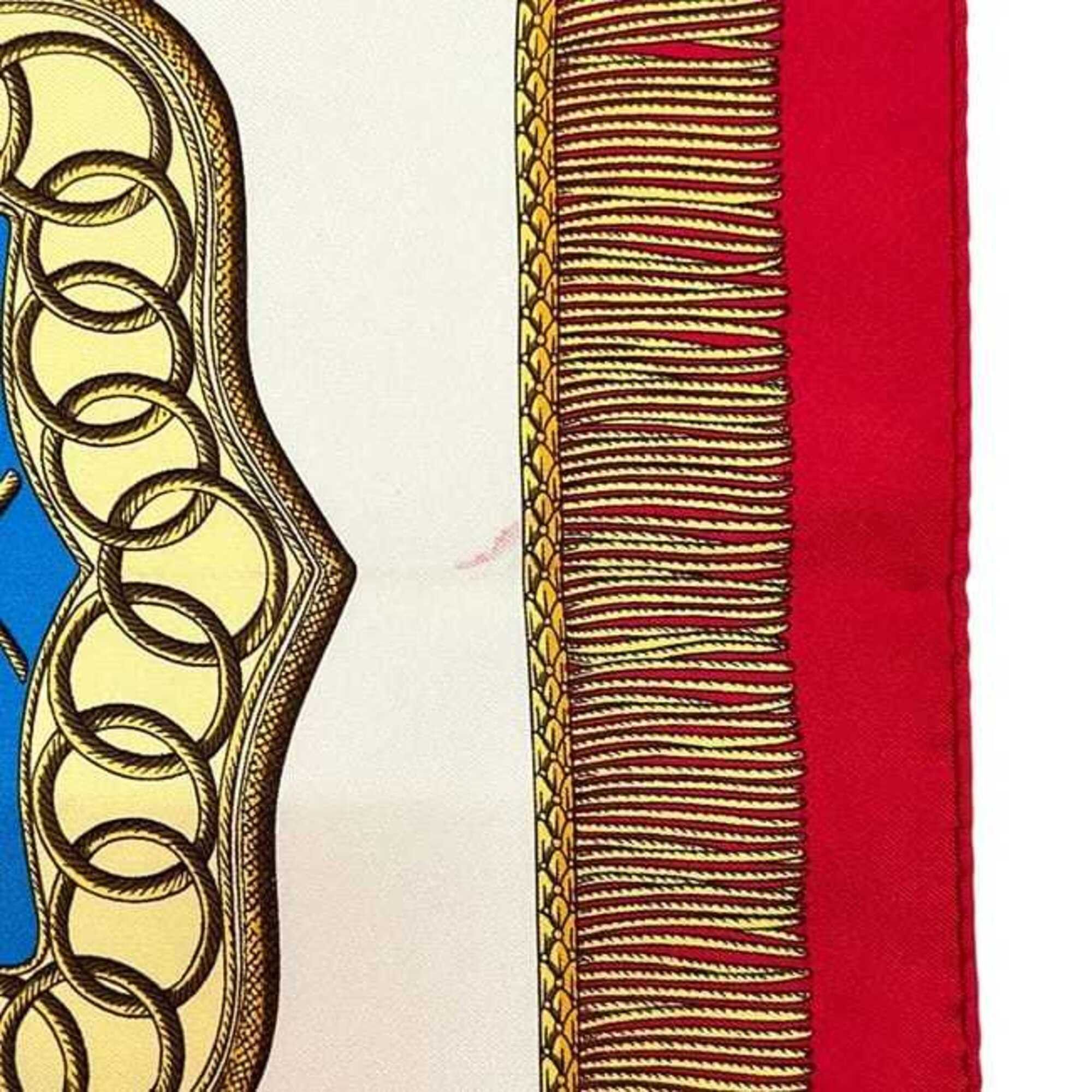 Hermes Hermes Scarf/Muffler, Carre 90, ec-25292, Red, White, Gold, Poste et Cavalerie, 100% Silk, Large Size, Saber-shaped Pouch, SOIE, Men's/Women's Size ONE SIZE - 10 Thumbnail