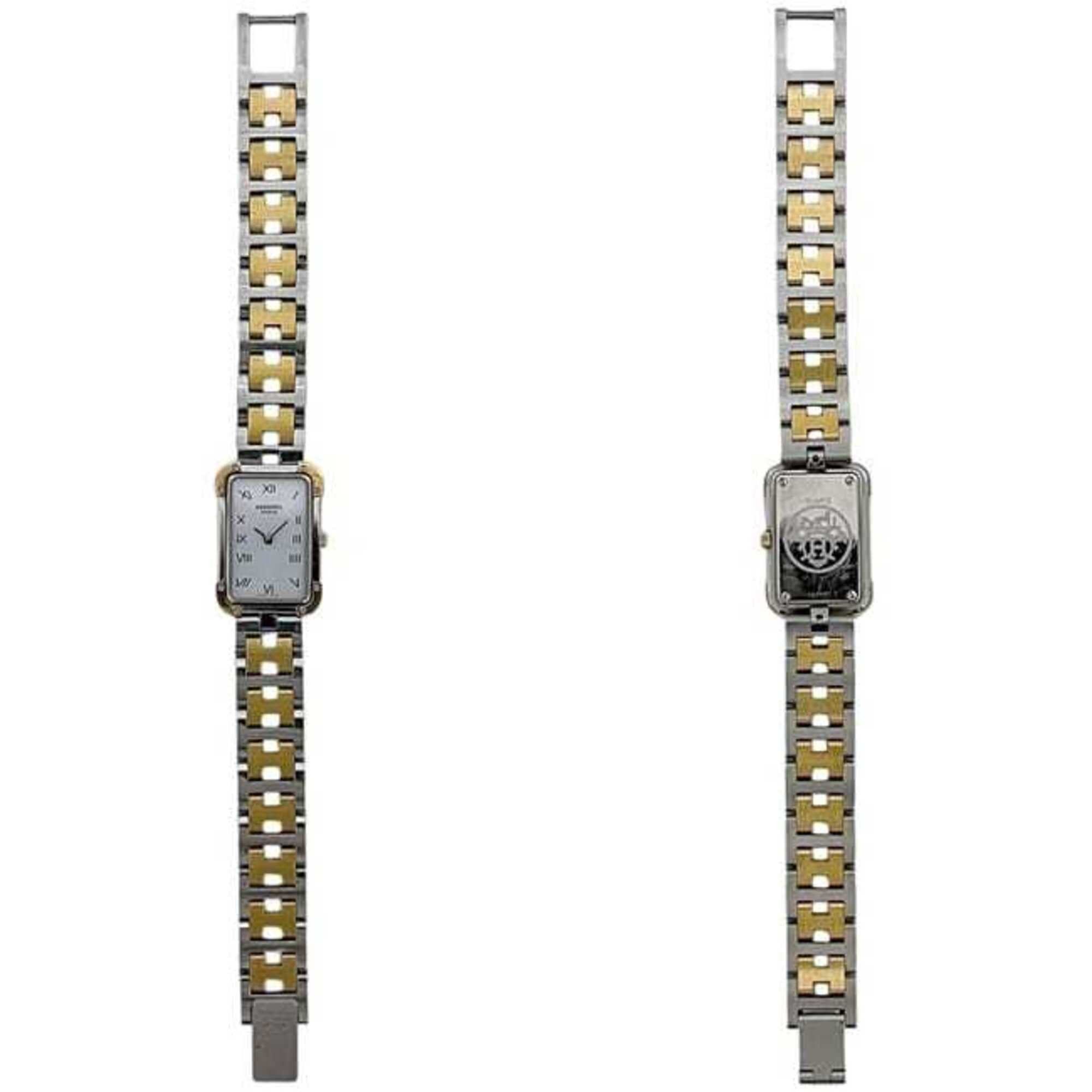 Hermes Hermes watch, Croisière, white, silver, gold, CR1.240 battery-operated, stainless steel, quartz movement. Size ONE SIZE - 3 Thumbnail