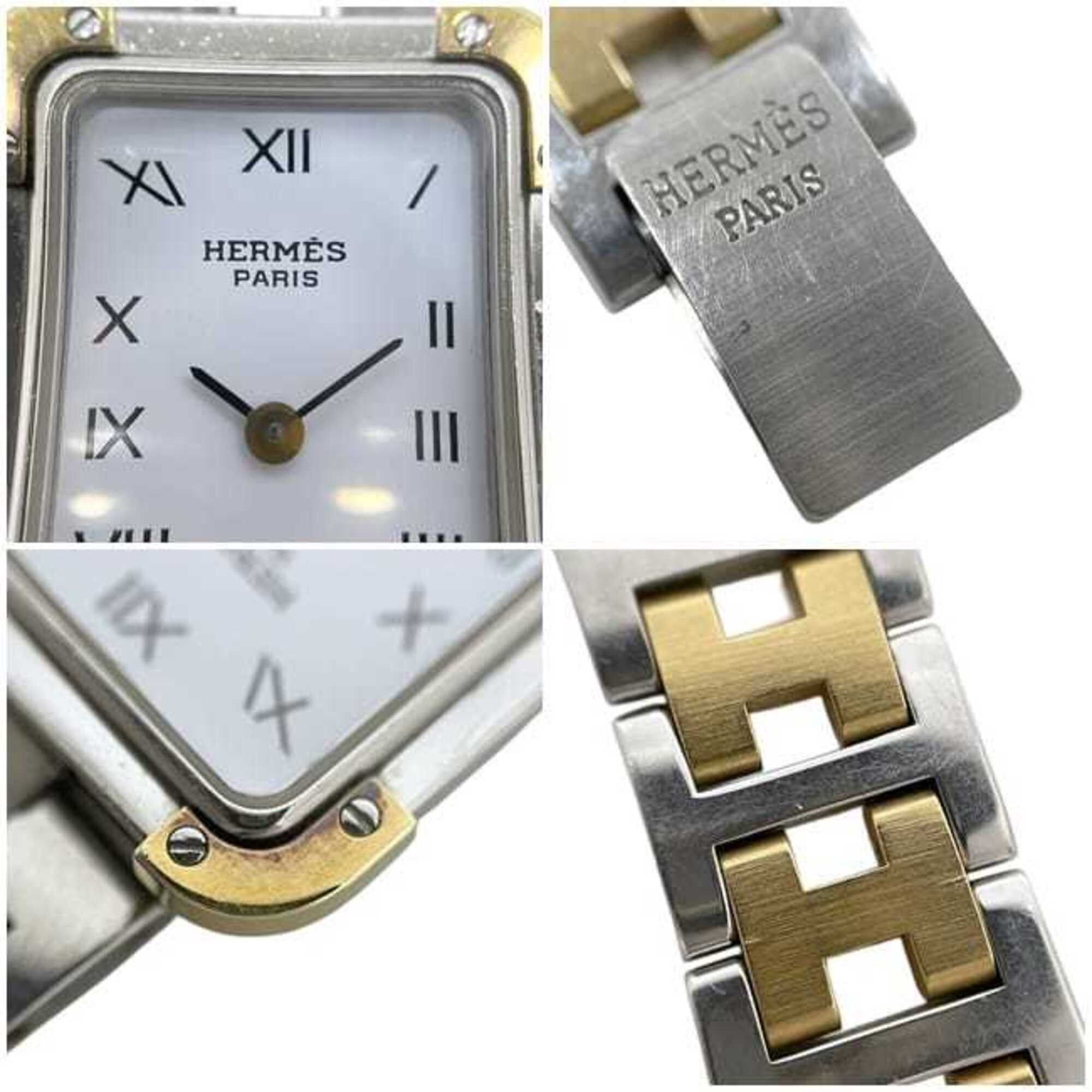 Hermes Hermes watch, Croisière, white, silver, gold, CR1.240 battery-operated, stainless steel, quartz movement. Size ONE SIZE - 7 Thumbnail