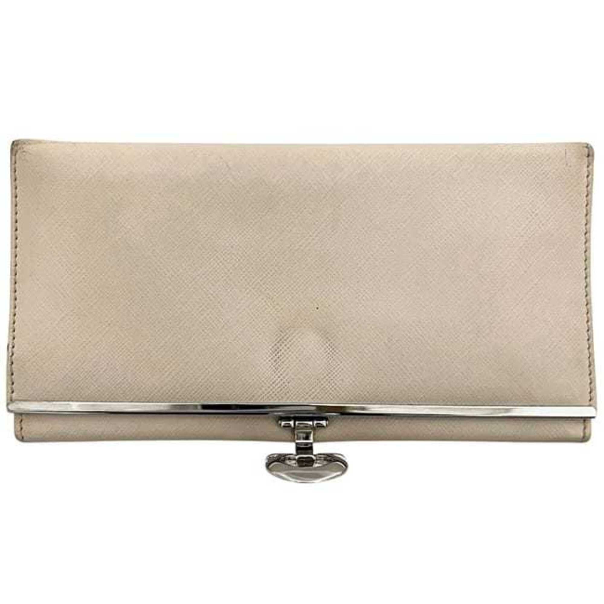 Salvatore Ferragamo Salvatore Ferragamo Bi-fold Long Wallet ec-25269 Beige Gancini IR-224633 Leather Clip Size ONE SIZE - 10 Thumbnail