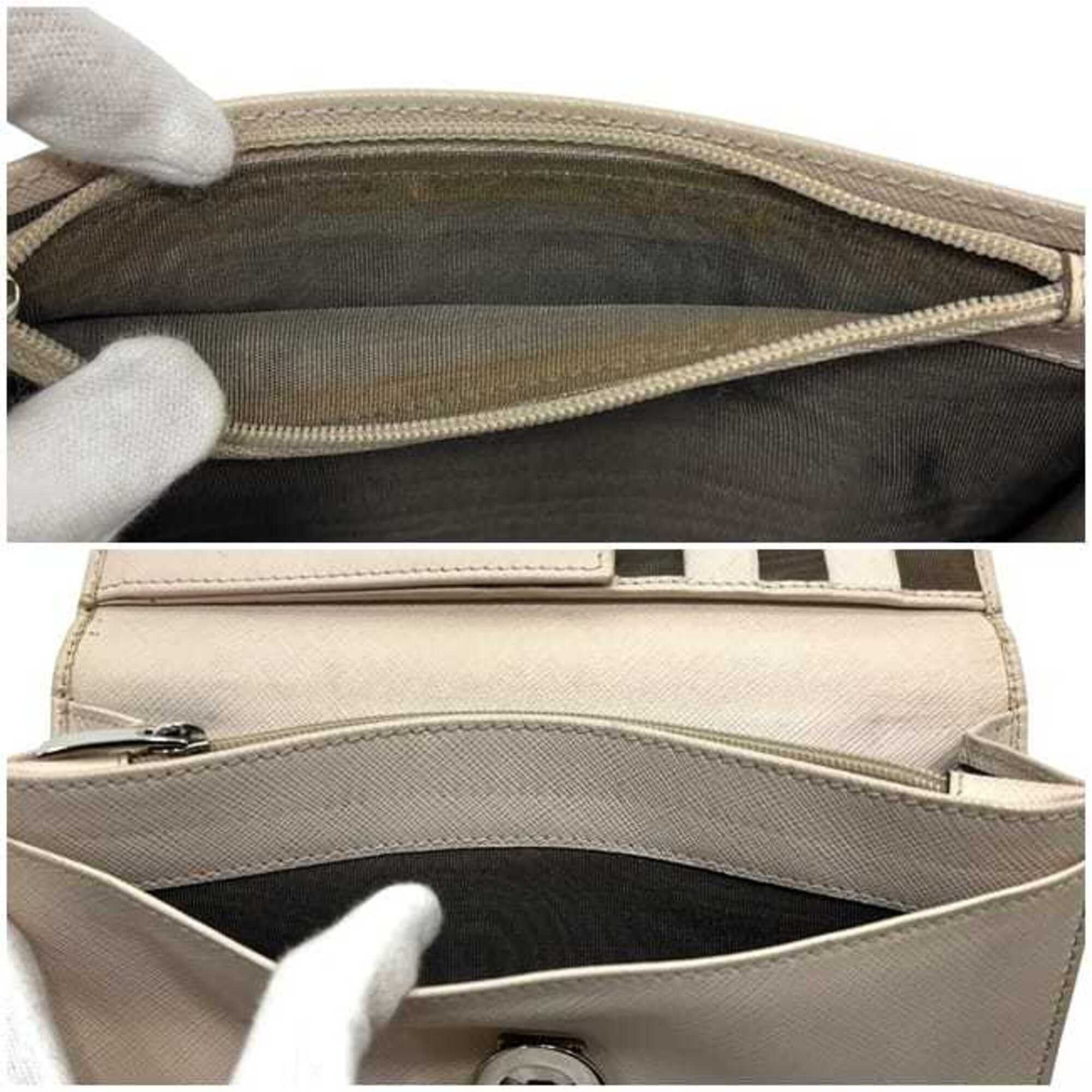 Salvatore Ferragamo Salvatore Ferragamo Bi-fold Long Wallet ec-25269 Beige Gancini IR-224633 Leather Clip Size ONE SIZE - 4 Thumbnail
