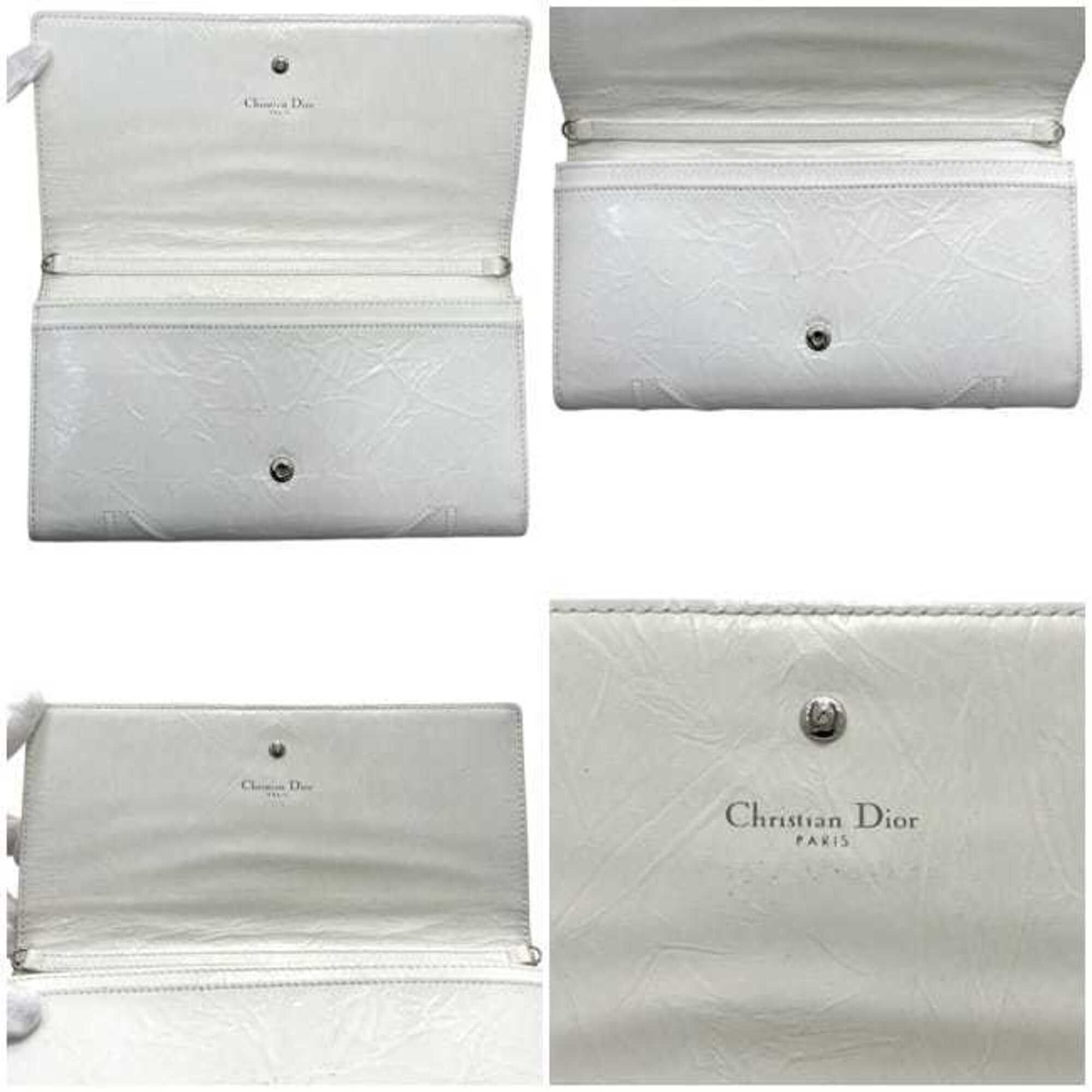 Dior Christian Dior Shoulder Wallet f-25344 White Diorama Chain Leather 03-MA-1106 Flap Stitch Crossbody Bag Size ONE SIZE - 4 Thumbnail