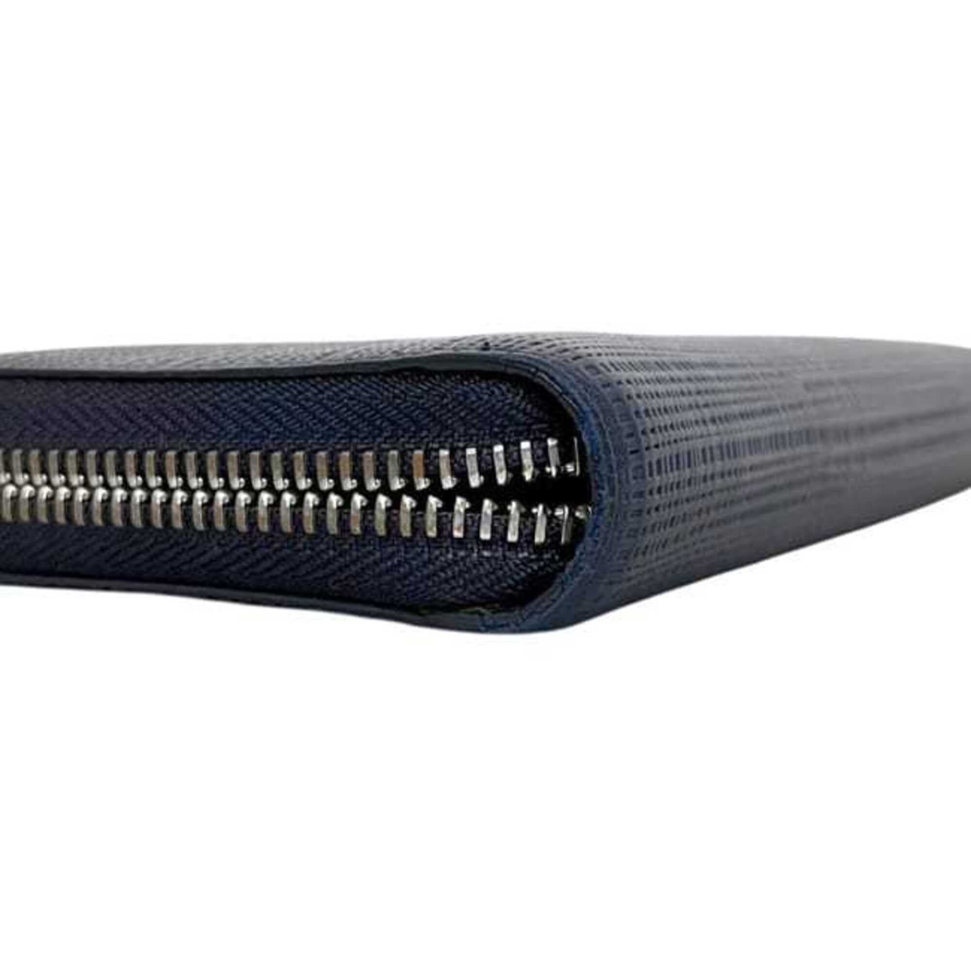 Loewe Loewe Round Long Wallet ec-25326 Navy Linen Anagram 101N88.F13 Leather 411509 LOEWE Blue Men's Women's Size ONE SIZE - 8 Thumbnail