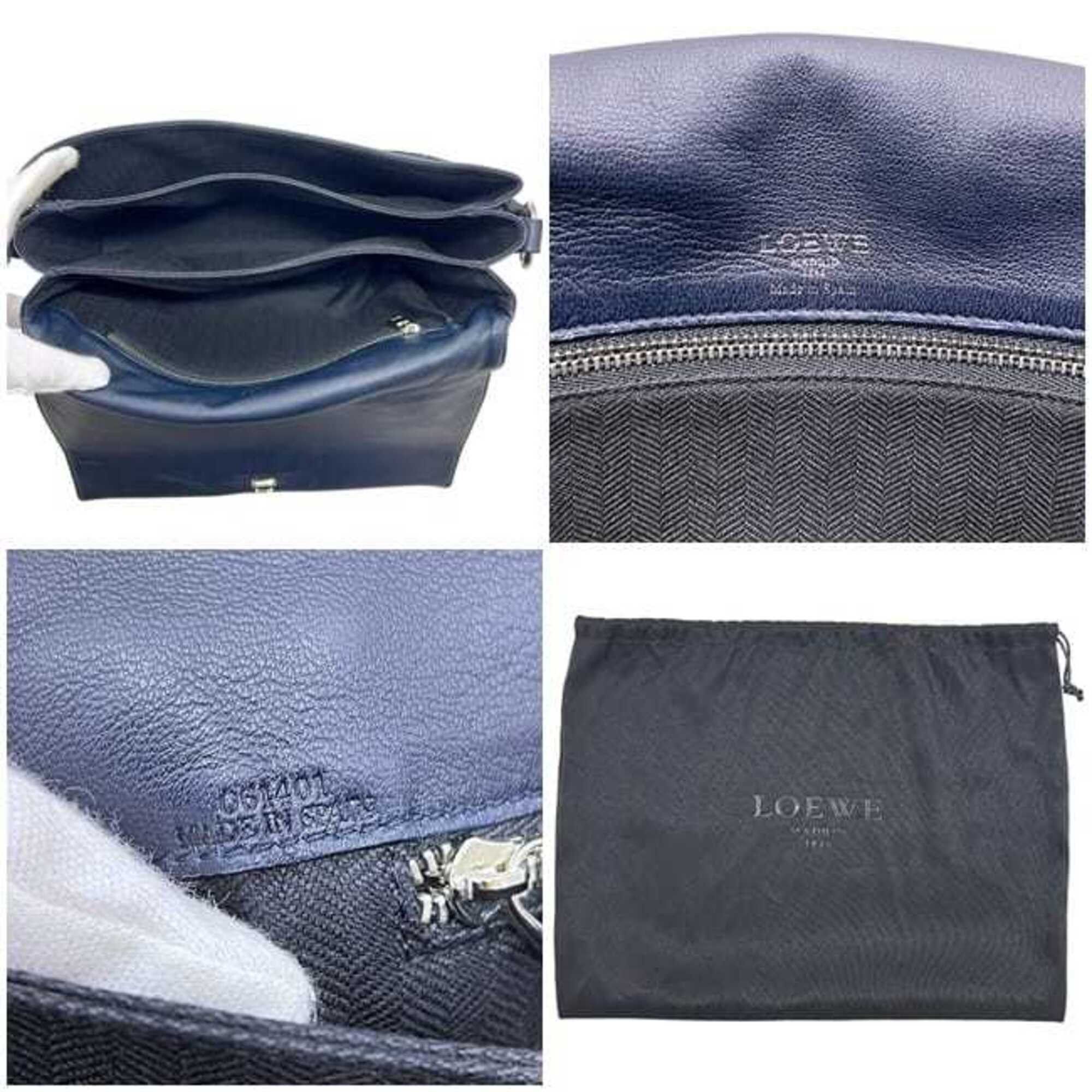 Loewe Loewe 2-way bag, navy blue, Anagram logo, chain handle, nappa leather, 061401 LOEWE Size ONE SIZE - 4 Thumbnail