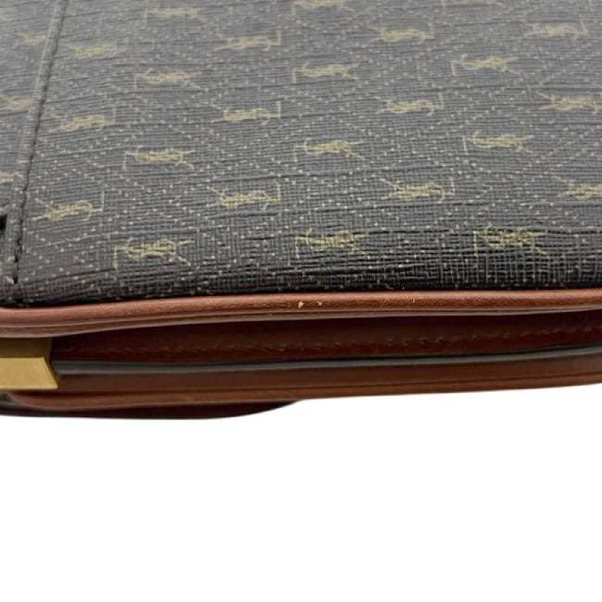 Saint Laurent Paris Saint Laurent Shoulder Bag Satchel f-25341 Dark Brown Monogram GAB 568604 0721 PVC Leather SAINT LAURENT PARIS YSL Flap Crossbody Size ONE SIZE - 9 Thumbnail
