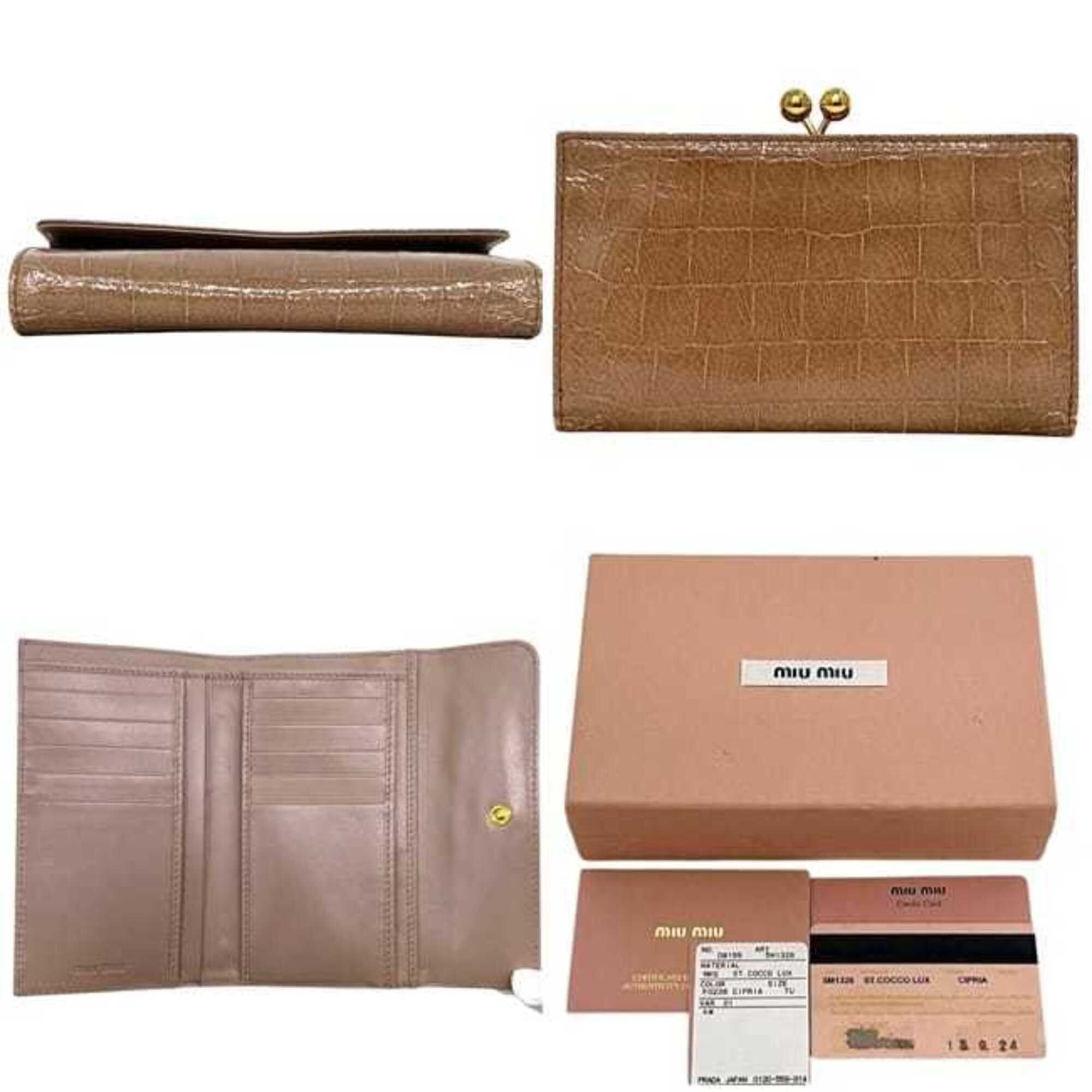 Miu Miu Miu Miu Miu bi-fold wallet, beige, CIPRIA ST.COCCO LUX 5M1326, patent leather, 178 miu Size ONE SIZE - 3 Thumbnail