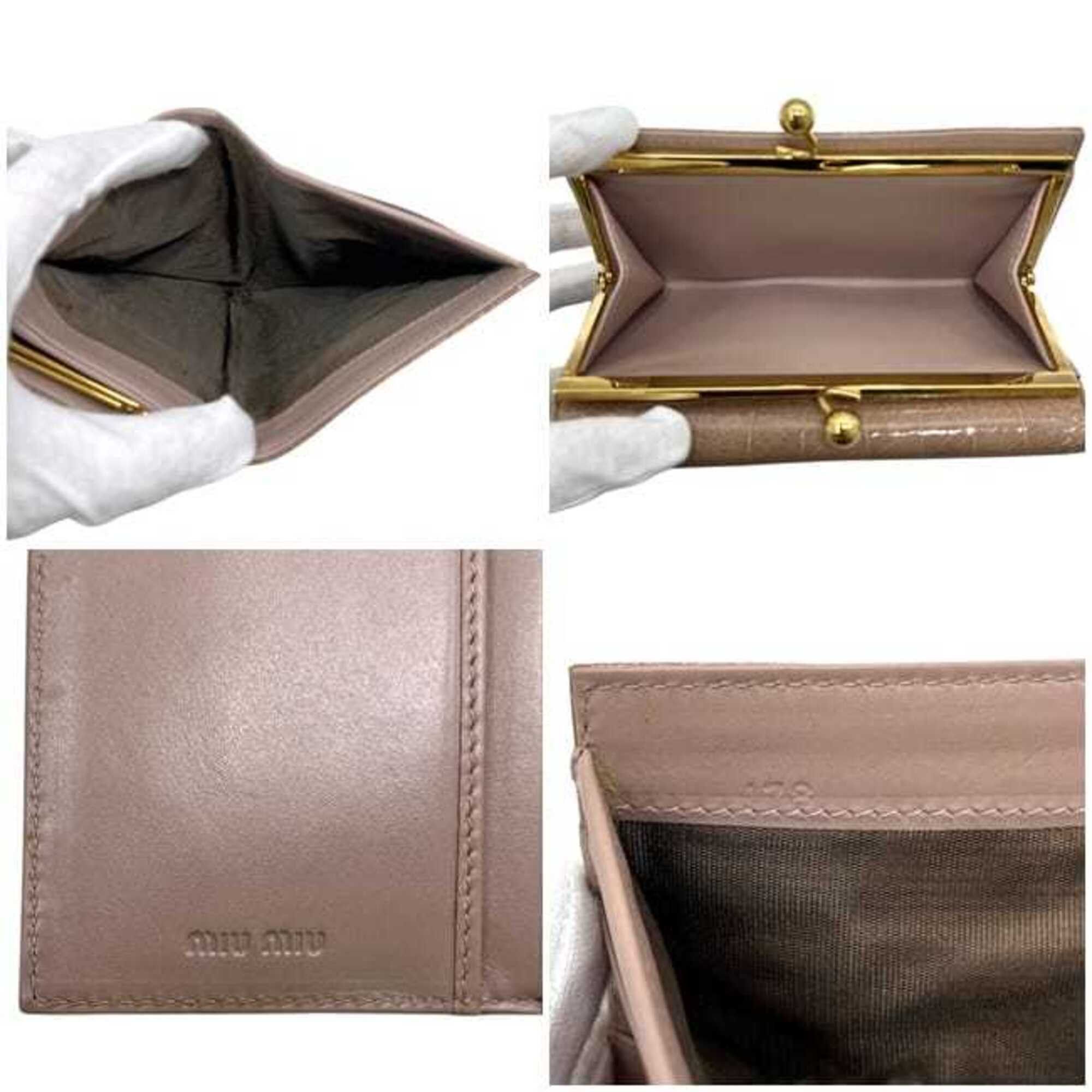 Miu Miu Miu Miu Miu bi-fold wallet, beige, CIPRIA ST.COCCO LUX 5M1326, patent leather, 178 miu Size ONE SIZE - 4 Thumbnail
