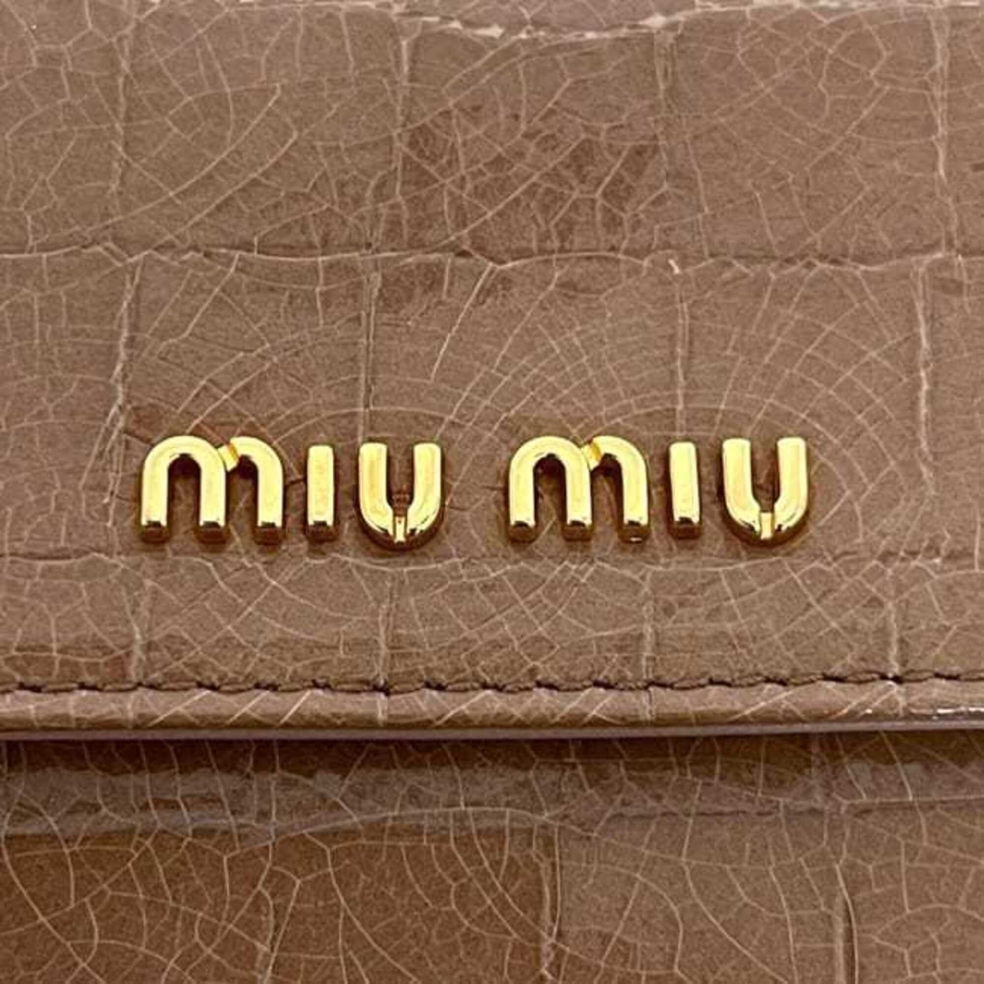 Miu Miu Miu Miu Miu bi-fold wallet, beige, CIPRIA ST.COCCO LUX 5M1326, patent leather, 178 miu Size ONE SIZE - 7 Thumbnail