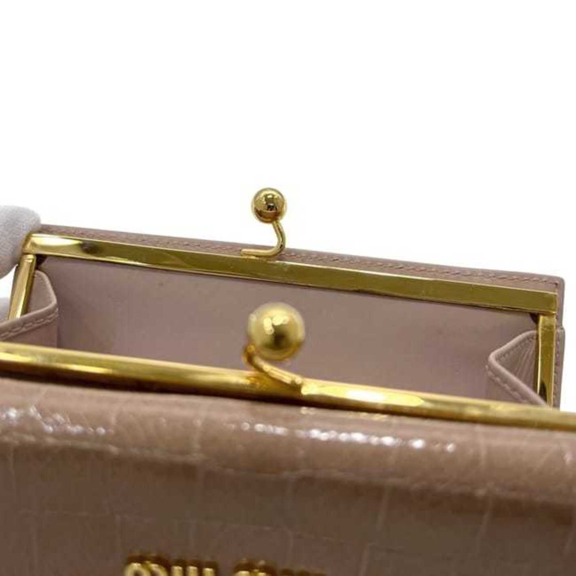 Miu Miu Miu Miu Miu bi-fold wallet, beige, CIPRIA ST.COCCO LUX 5M1326, patent leather, 178 miu Size ONE SIZE - 6 Thumbnail
