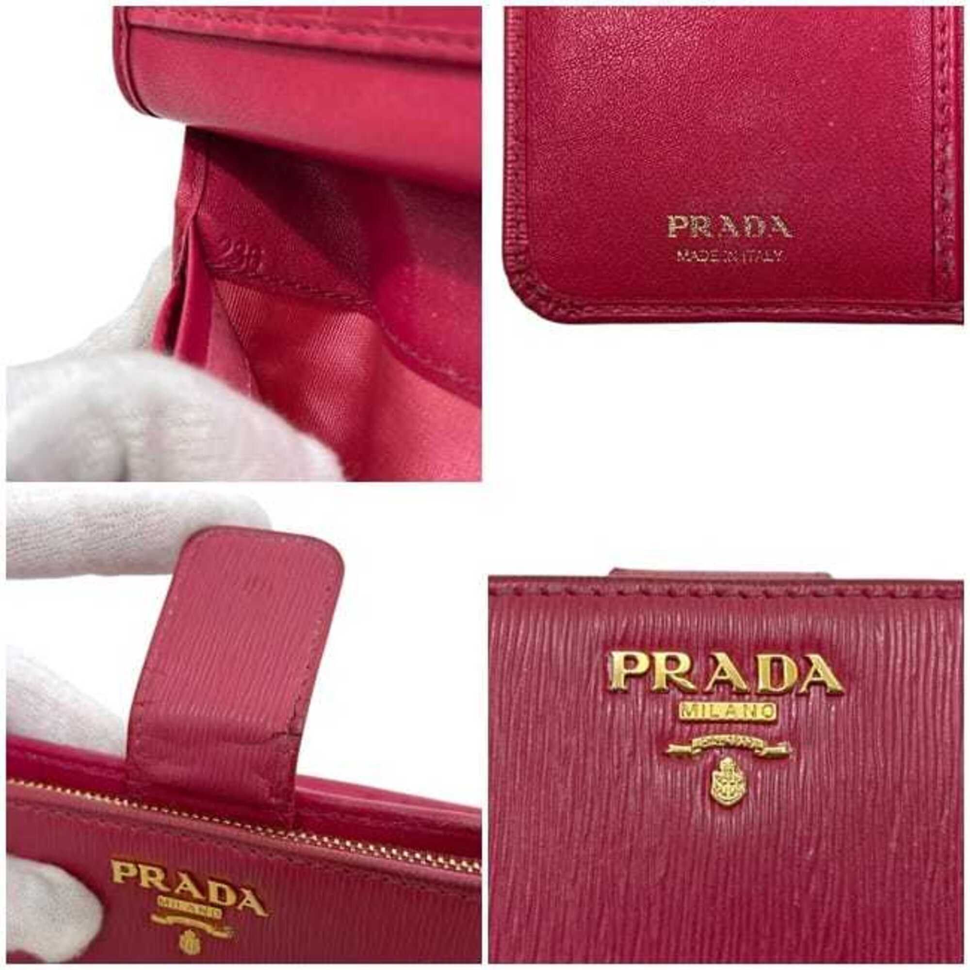 Prada Prada Bi-fold Wallet Pink PEONIA 1ML225 Folding Leather Vitello Move 236 PRADA Size ONE SIZE - 7 Thumbnail