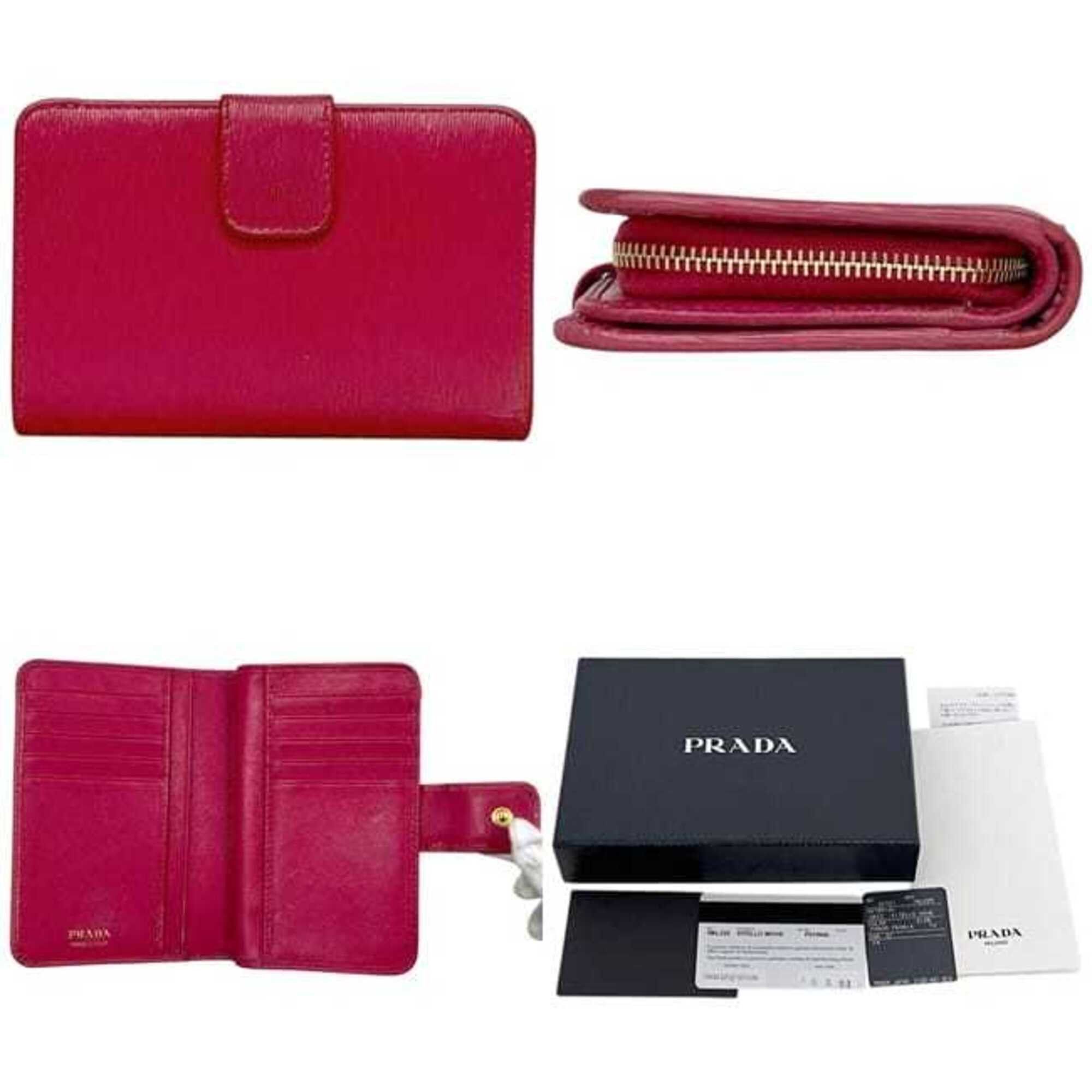 Prada Prada Bi-fold Wallet Pink PEONIA 1ML225 Folding Leather Vitello Move 236 PRADA Size ONE SIZE - 3 Thumbnail
