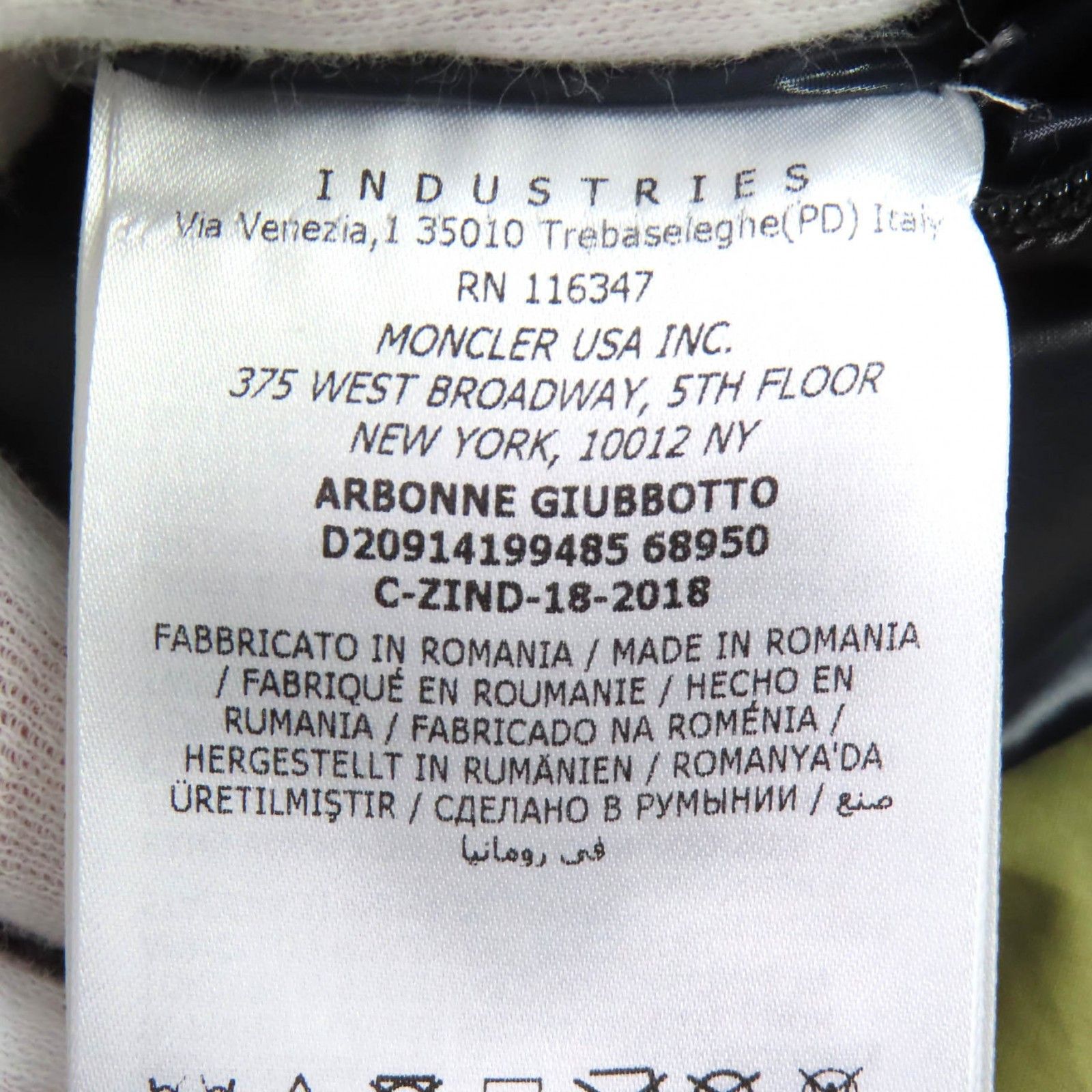 Moncler Moncler Moncler Genius 2 ARBONNE Down Jacket Textile Outerwear D20914199485 DUTY FREE for USA Size ONE SIZE - 11 Thumbnail