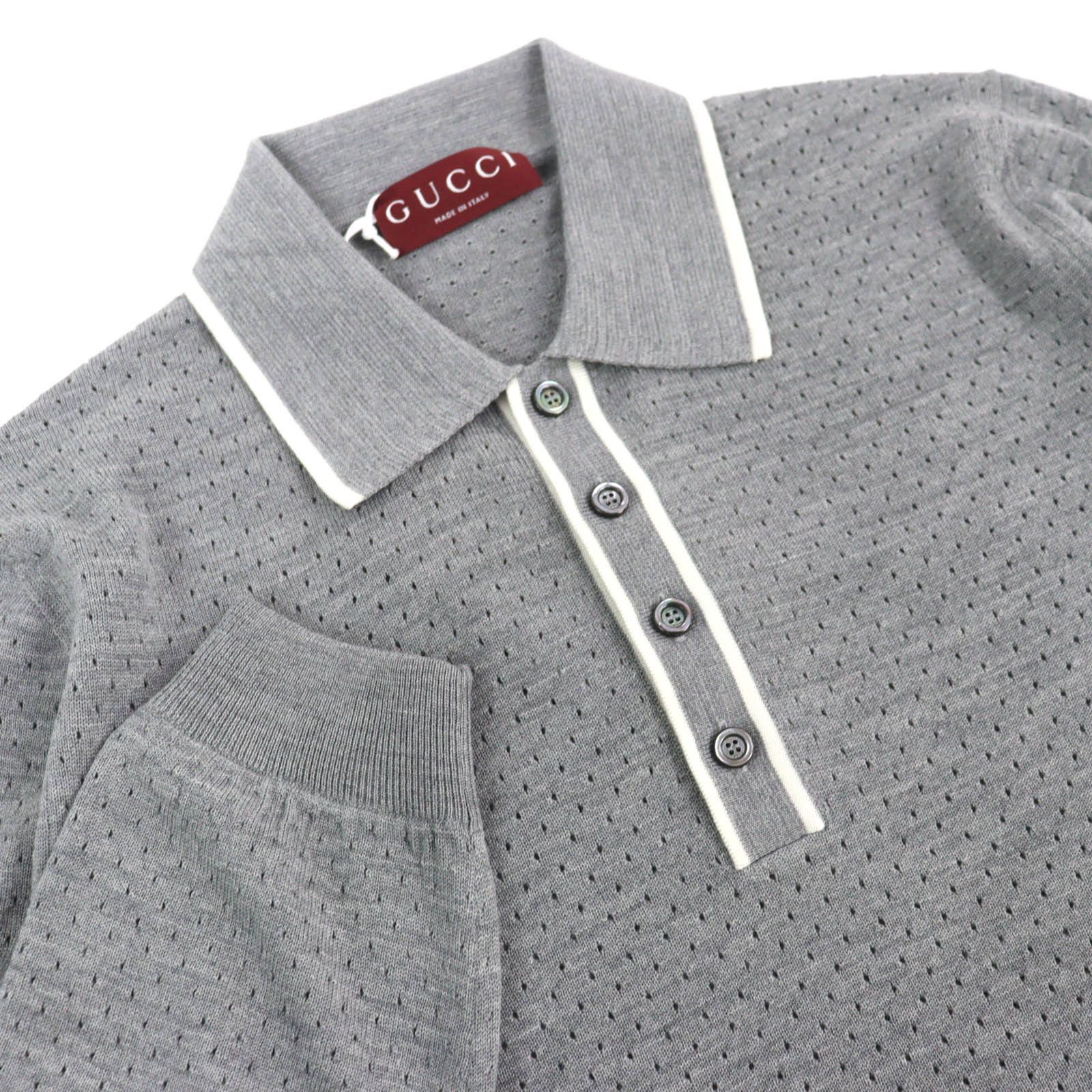 Gucci Gucci Gucci Wool Knit Long Sleeve Polo Shirt Textile Tops DUTY FREE for USA Size ONE SIZE - 3 Thumbnail