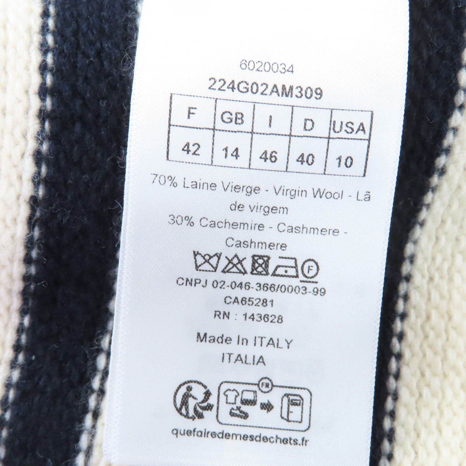 Dior Dior Christian Dior Maniere Marine Wool Cashmere Cardigan Textile Tops DUTY FREE for USA Size ONE SIZE - 7 Thumbnail
