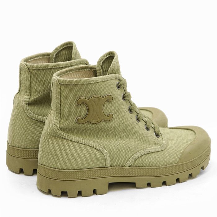 Celine Celine Celine Patapans Canvas Rubber Lace Up Boots Leather Shoes DUTY FREE for USA Size ONE SIZE - 10 Thumbnail