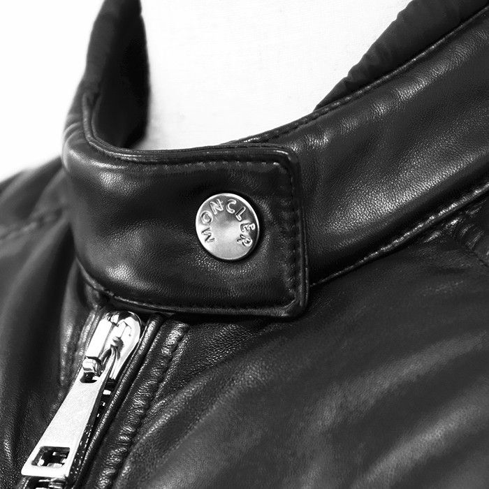 Moncler Moncler Moncler Leather Combination Down Jacket Leather Outerwear DUTY FREE for USA Size ONE SIZE - 3 Thumbnail