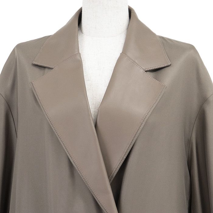 Hermes Hermes Hermes Lambskin Silk Coat Leather Outerwear DUTY FREE for USA Size ONE SIZE - 2 Thumbnail