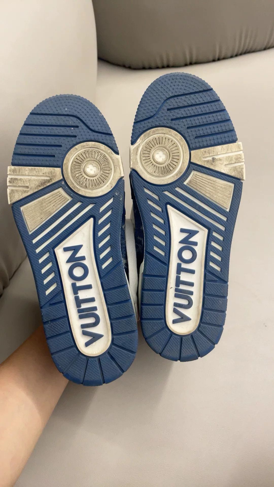 Louis Vuitton LV Trainer White Denim Blue Sneakers Size US 6 / EU 39 - 6 Thumbnail