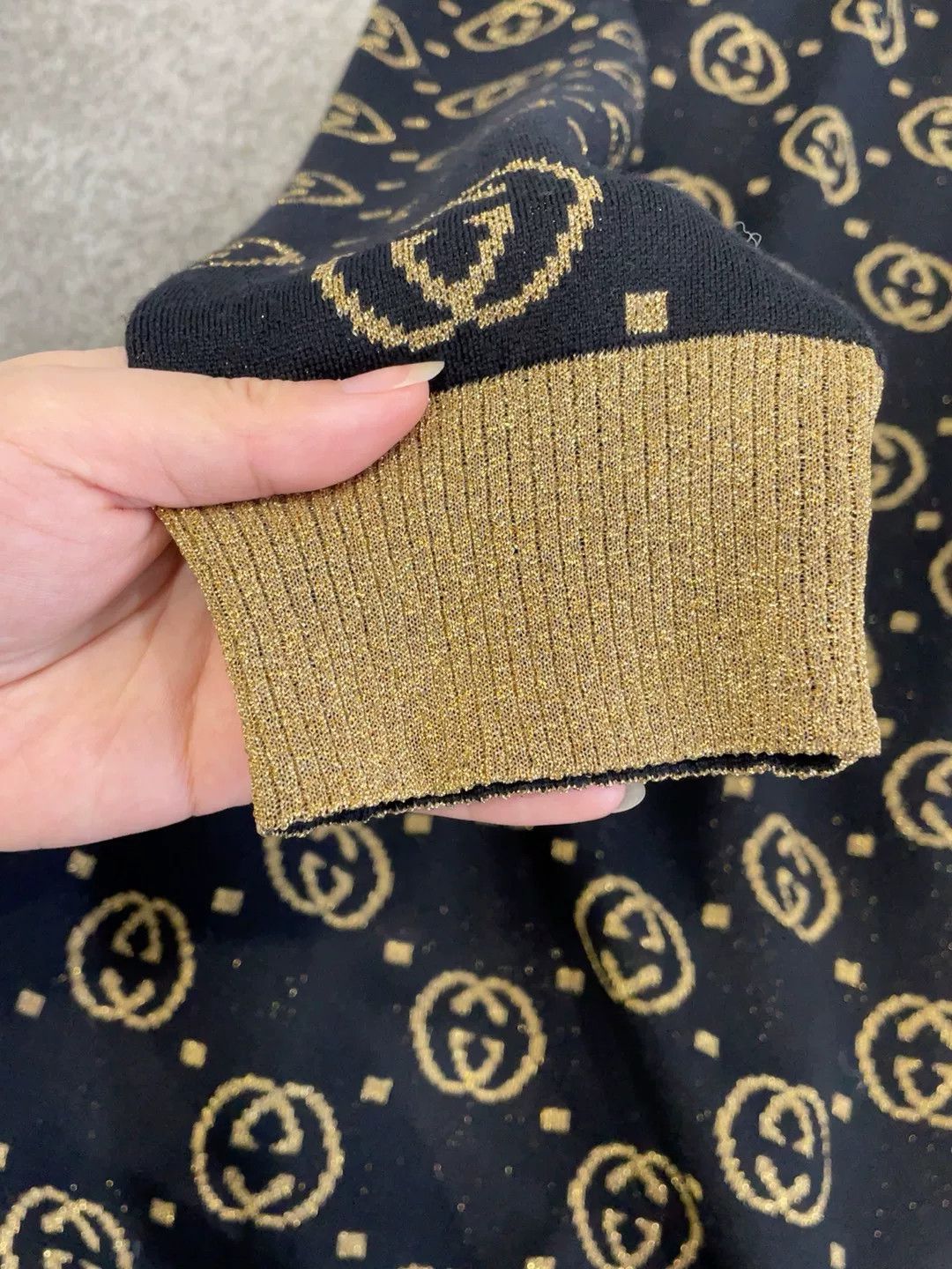 Gucci Gucci Black Gold Double G Knit Cardigan Size L / US 10 / IT 46 - 7 Thumbnail