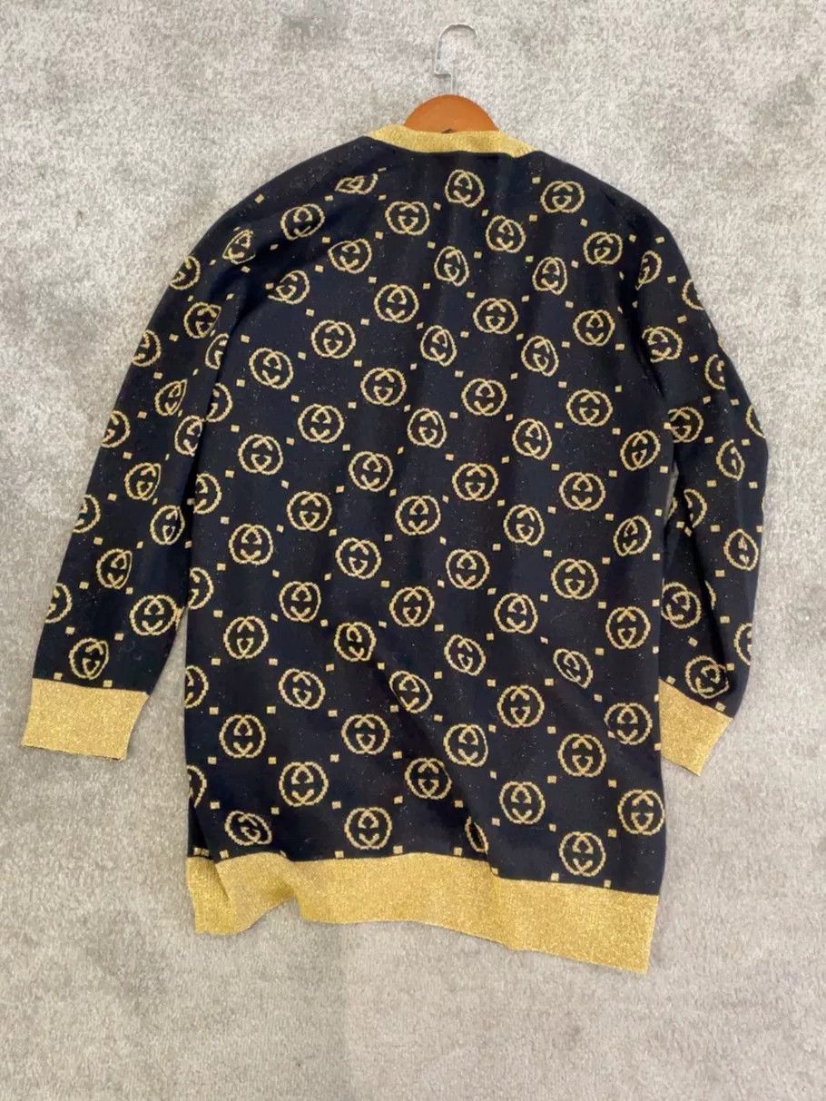 Gucci Gucci Black Gold Double G Knit Cardigan Size L / US 10 / IT 46 - 2 Thumbnail