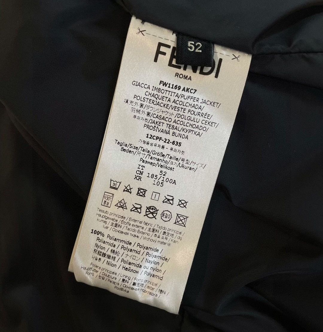 Fendi Fendi Black Down Jacket Size 52 Size US L / EU 52-54 / 3 - 6 Thumbnail