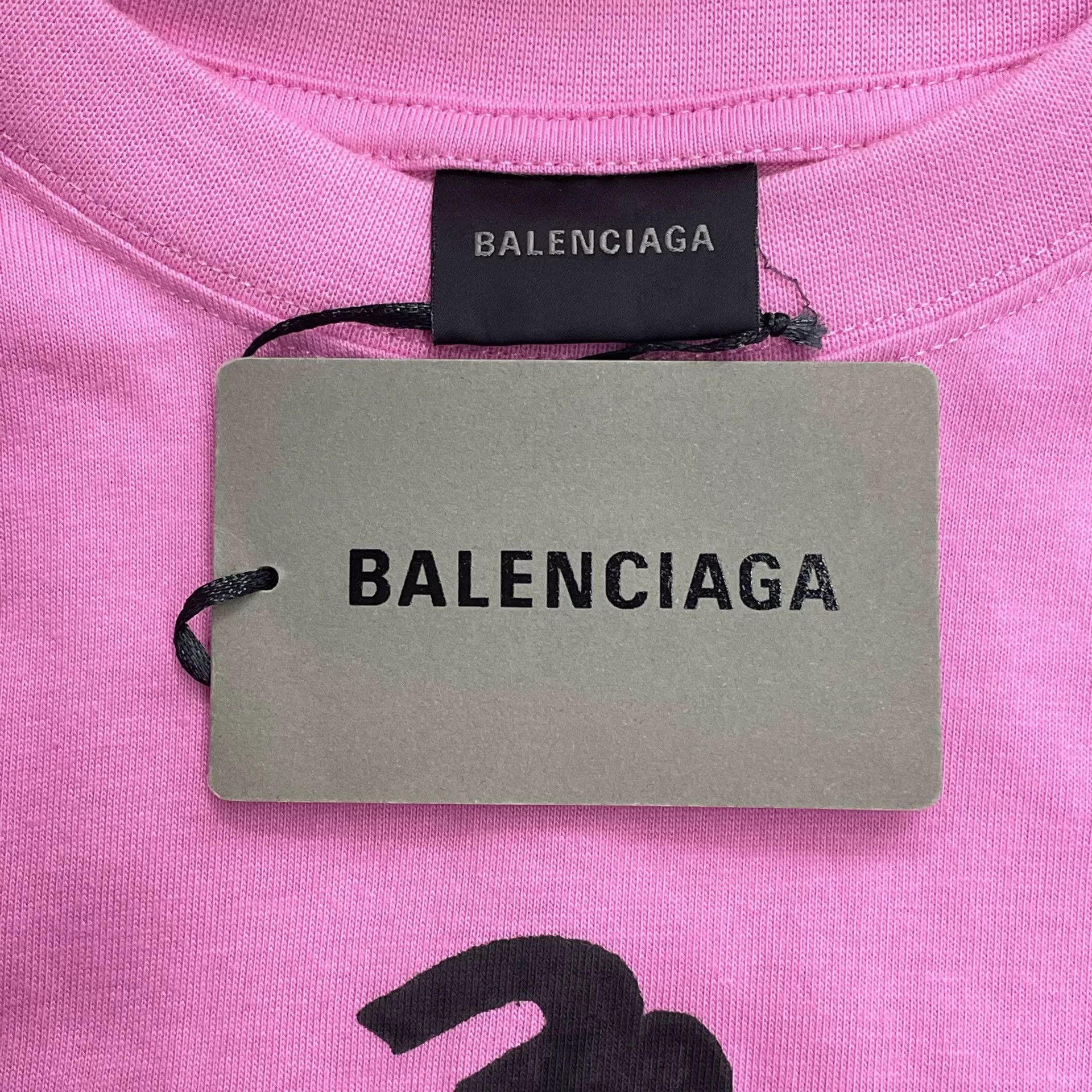 Balenciaga Balenciaga Pink 3B Logo Short-Sleeve T-Shirt Size L / US 10 / IT 46 - 5 Thumbnail
