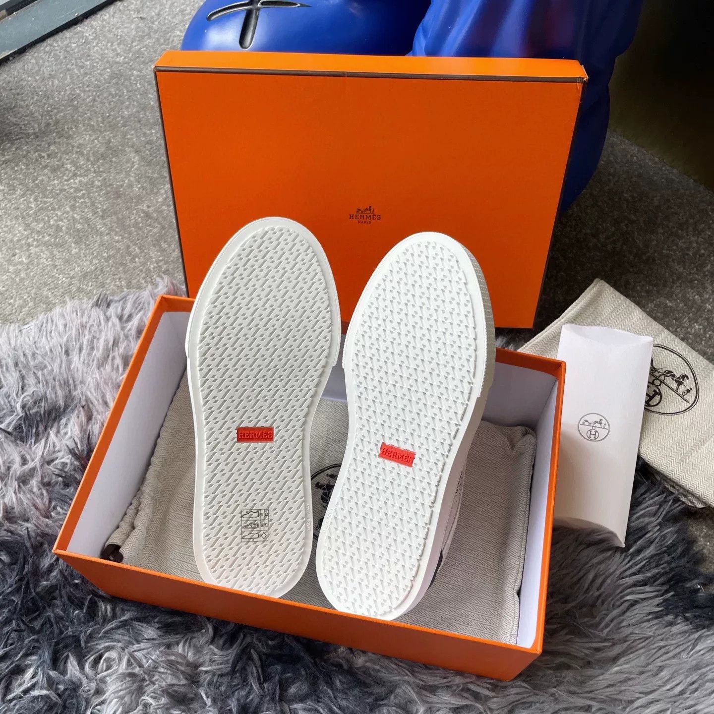 Hermes Hermes Gray Round-Toe Canvas Shoes Size US 6 / IT 36 - 6 Thumbnail