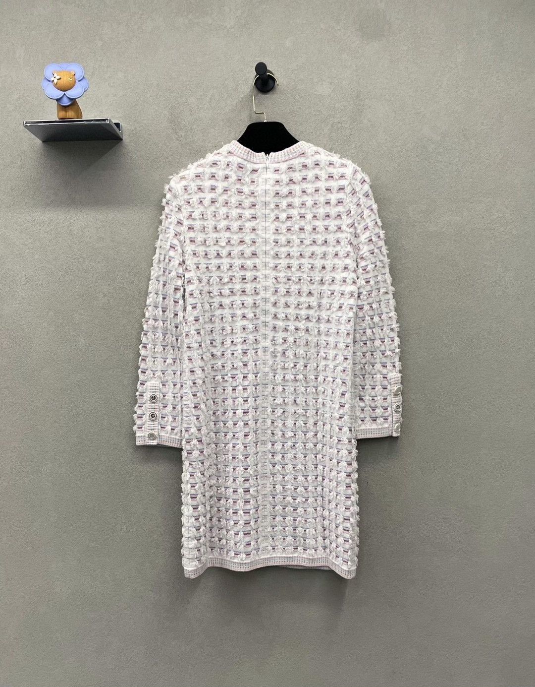 Chanel Chanel Pink White Tweed Dress Size XXS / US 00 / IT 34 - 2 Thumbnail