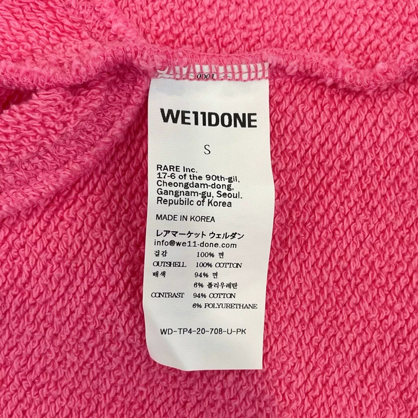 WE11DONE Welldone Pink Hoodie Size S / US 4 / IT 40 - 6 Thumbnail